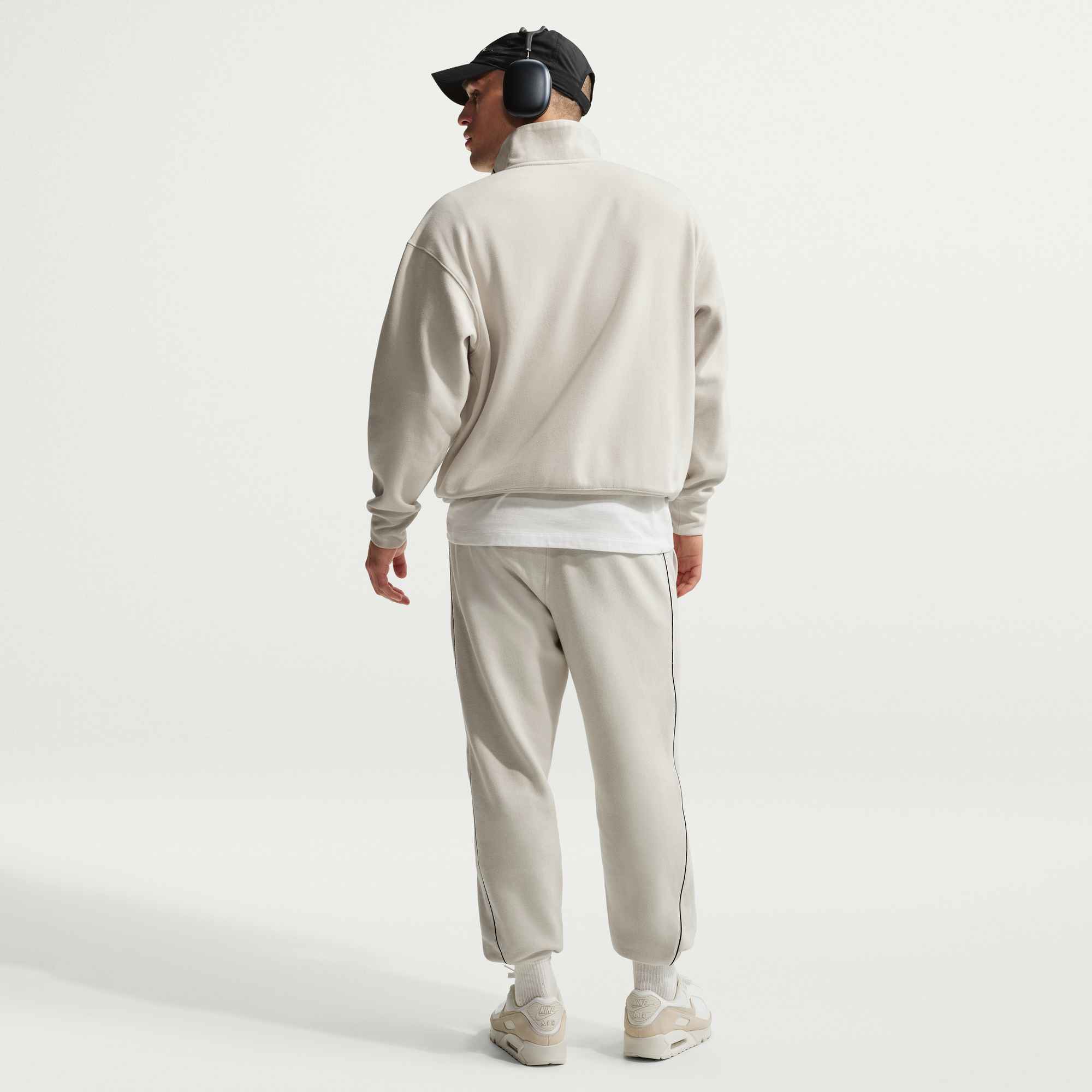 NIKE M NK AIR BB FLC QZ LIGHT BONE/BLACK – Bild 2