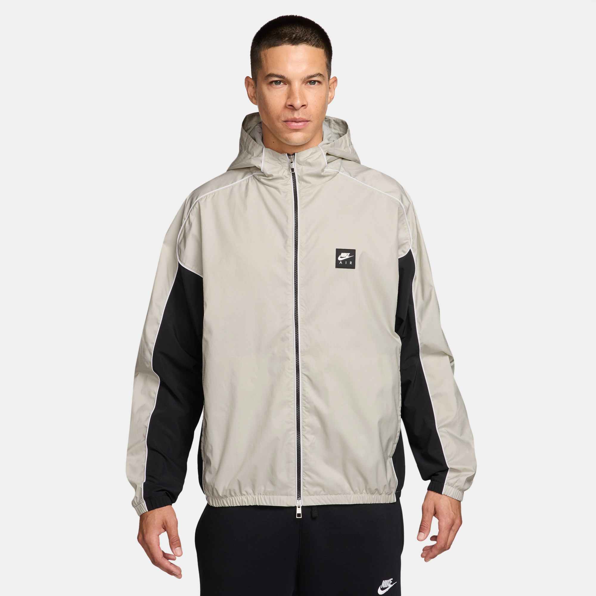 NIKE M NK AIR FZ HYBRID UTL JKT HD LIGHT BONE/BLACK/WHITE