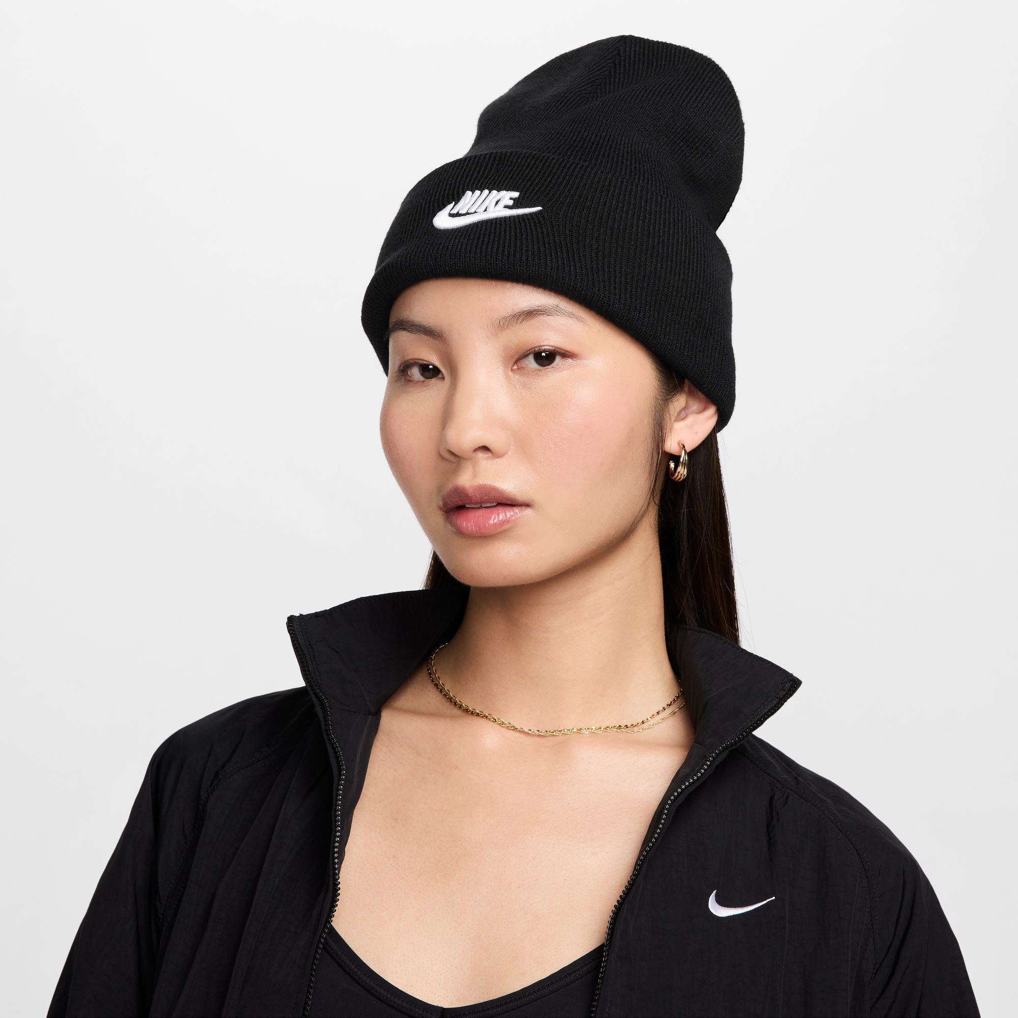 NIKE U NK PEAK BEANIE TC FUT F24 L BLACK/WHITE