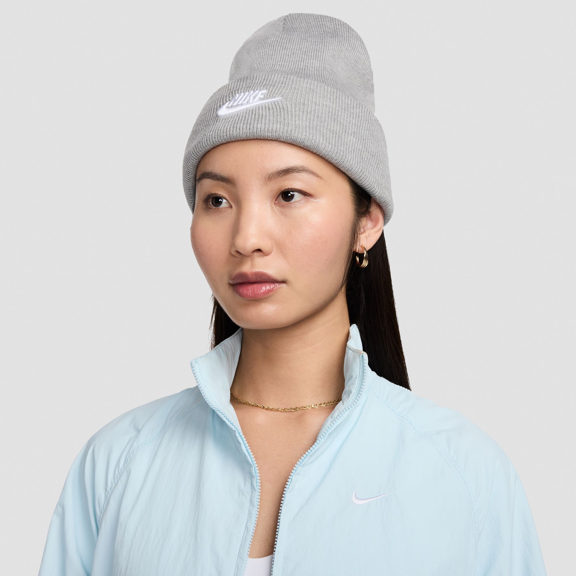 NIKE U NK PEAK BEANIE TC FUT F24 L DK GREY HEATHER/WHITE