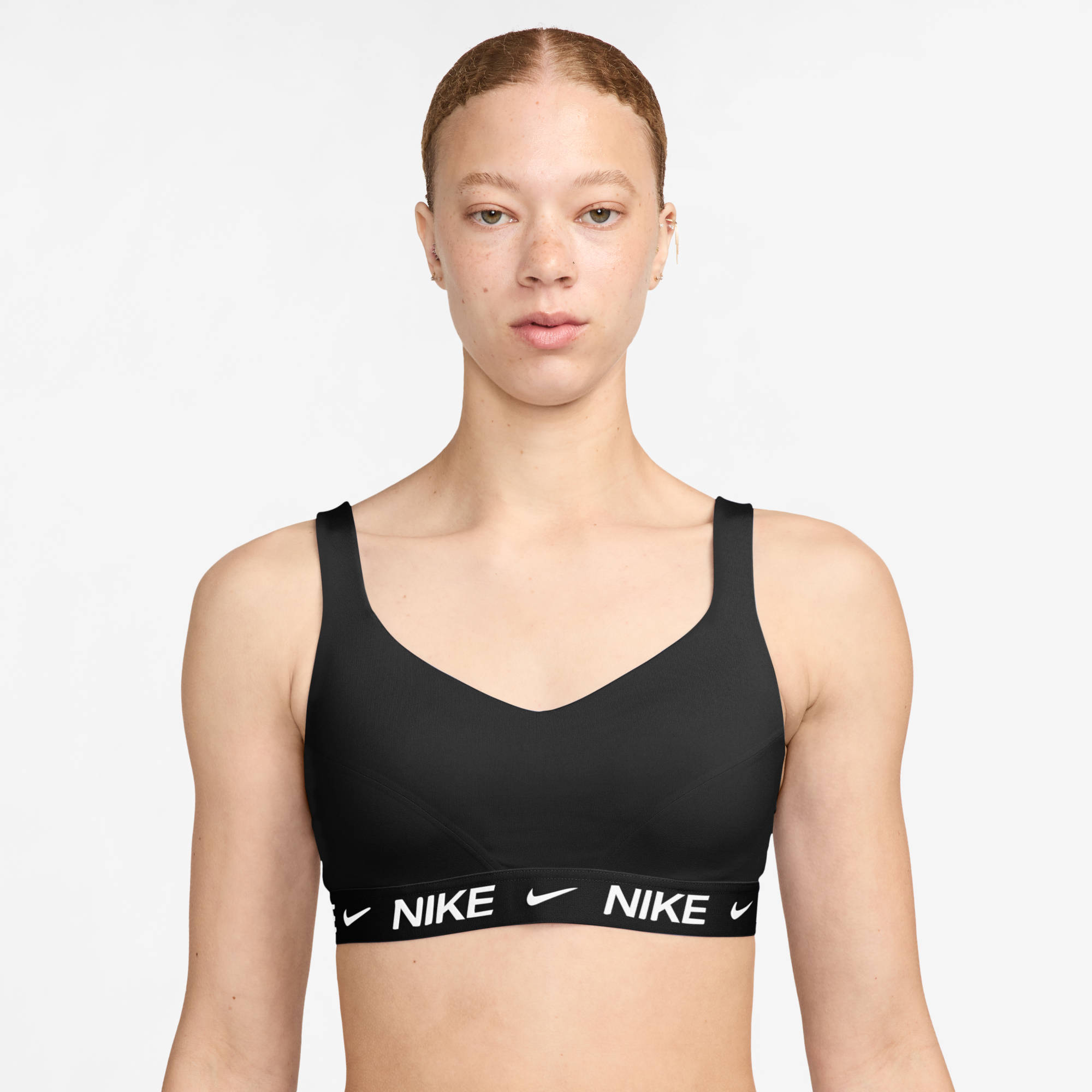 NIKE W NK DF INDY HGH SPT BRA BLACK/BLACK/WHITE