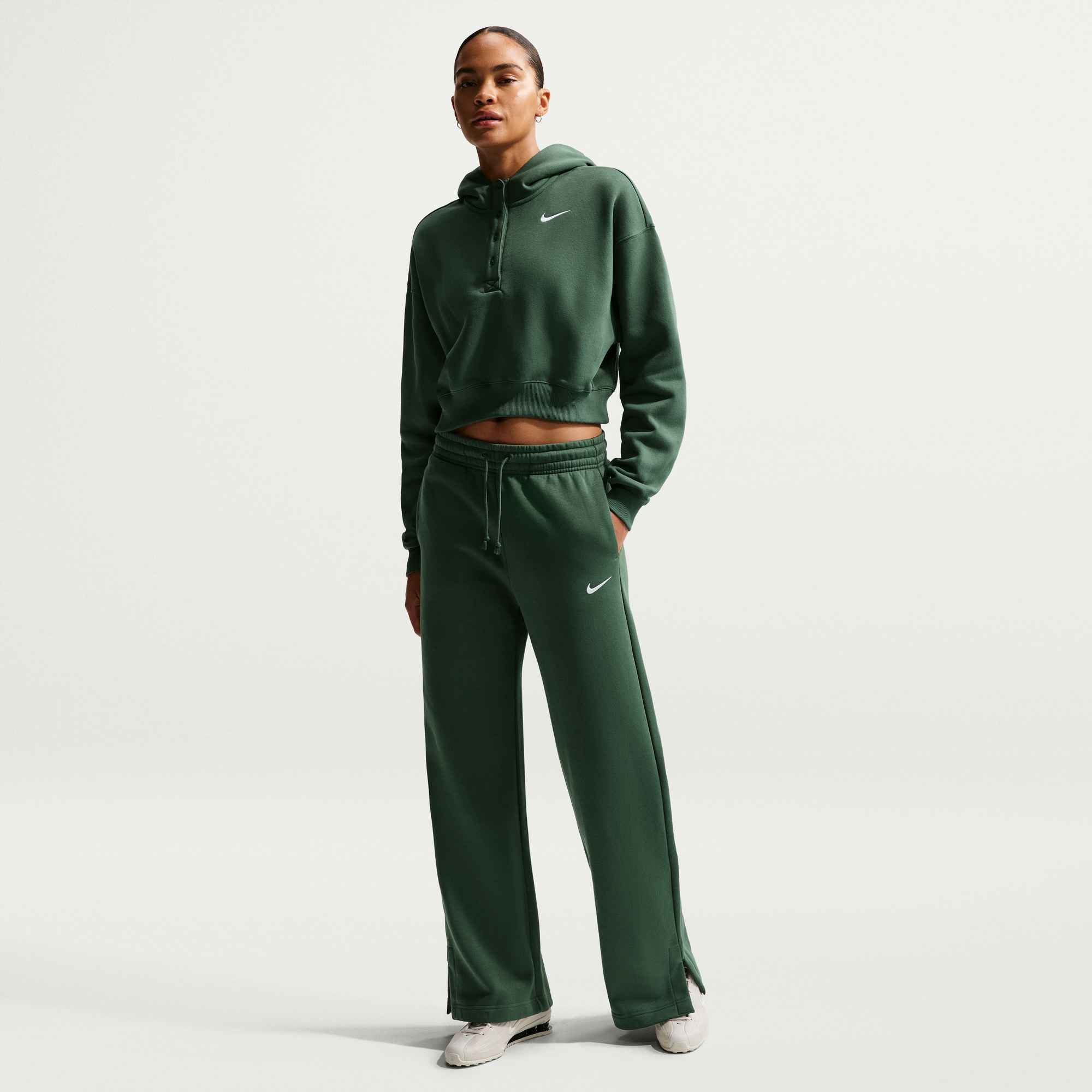 NIKE W NSW PHNX FLC HR PANT WIDE 2 FIR/SAIL