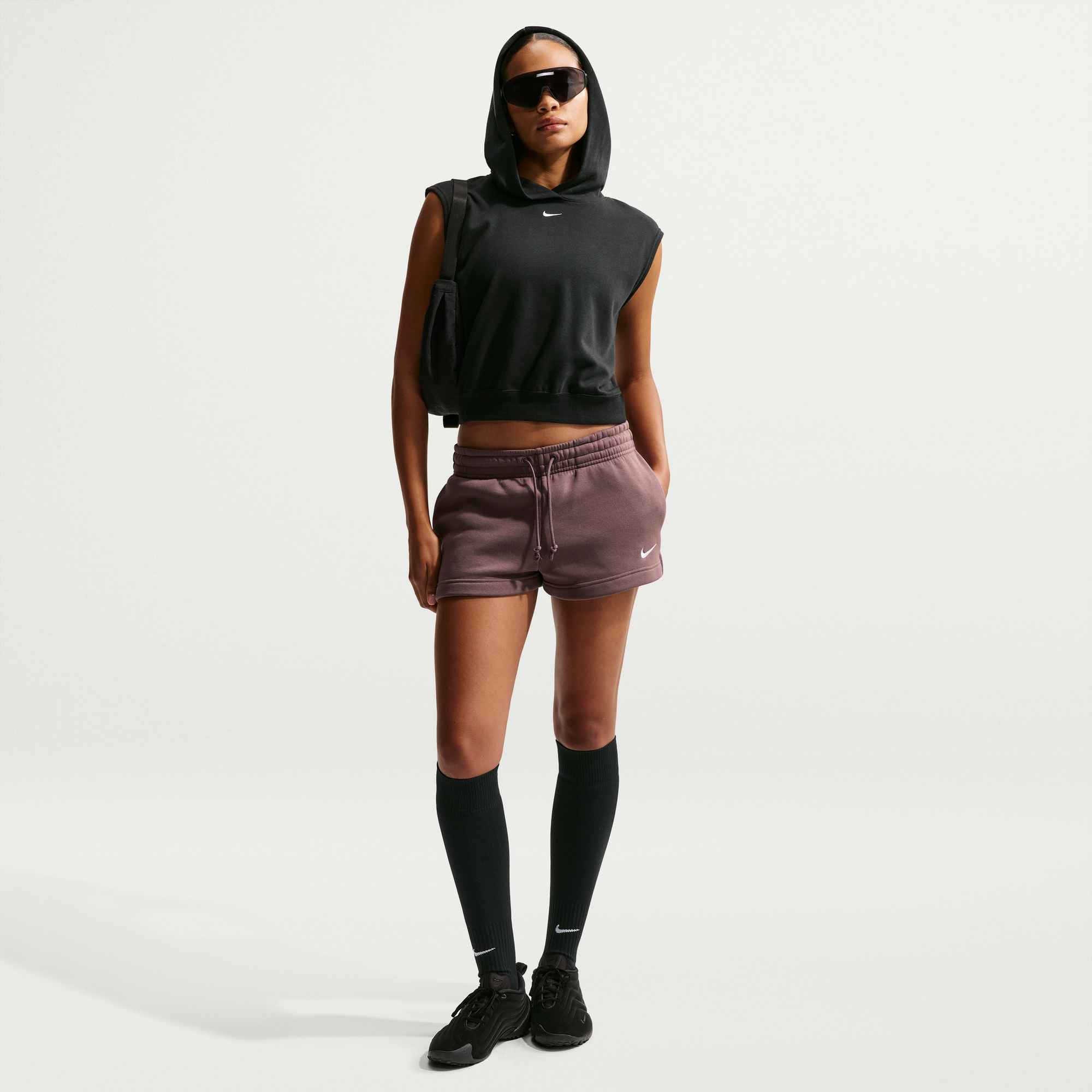 NIKE W NSW PHNX FLC MR STD SHORT TATTOO/SAIL