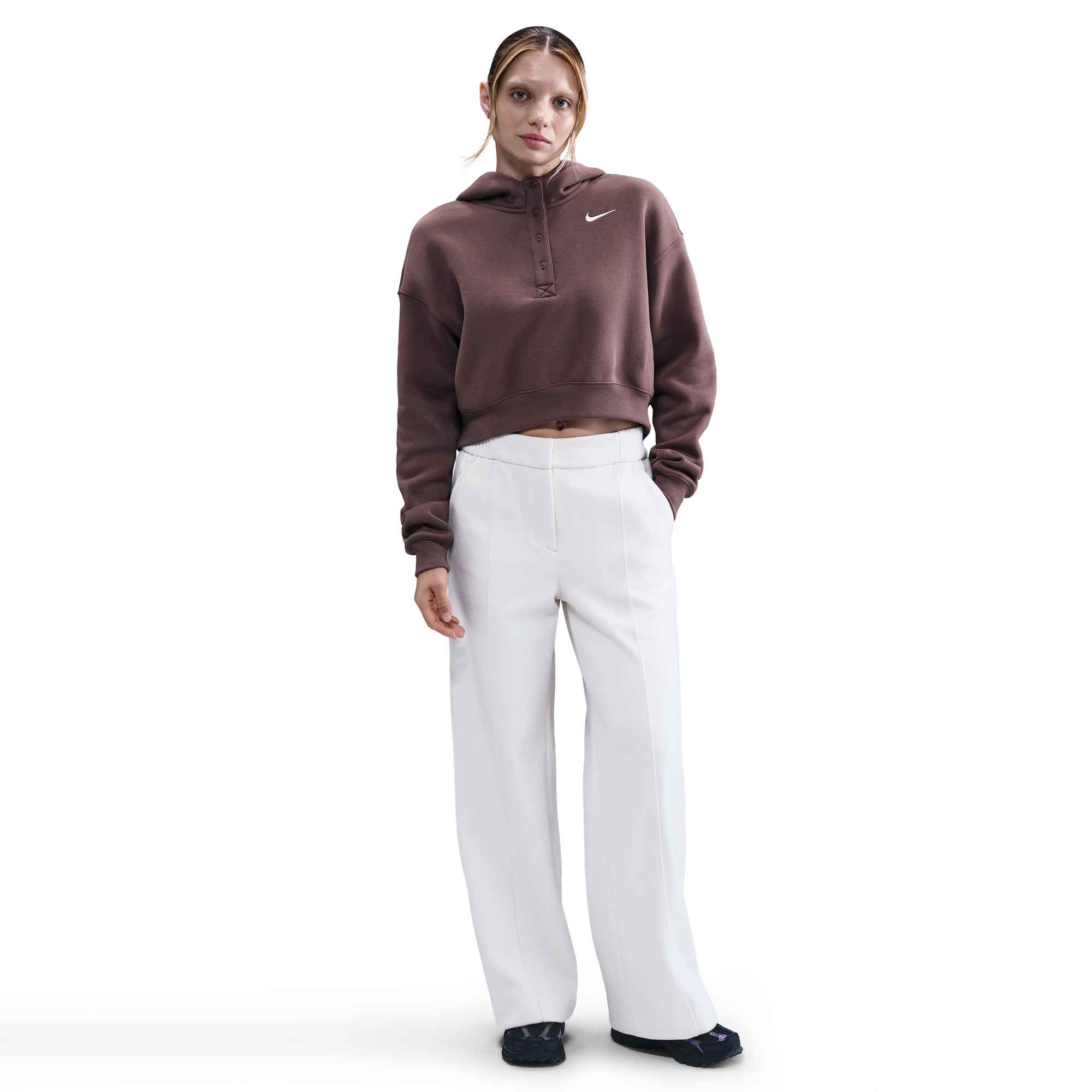 NIKE W NSW PHNX FLC OS CRP HNLY HDY TATTOO/SAIL