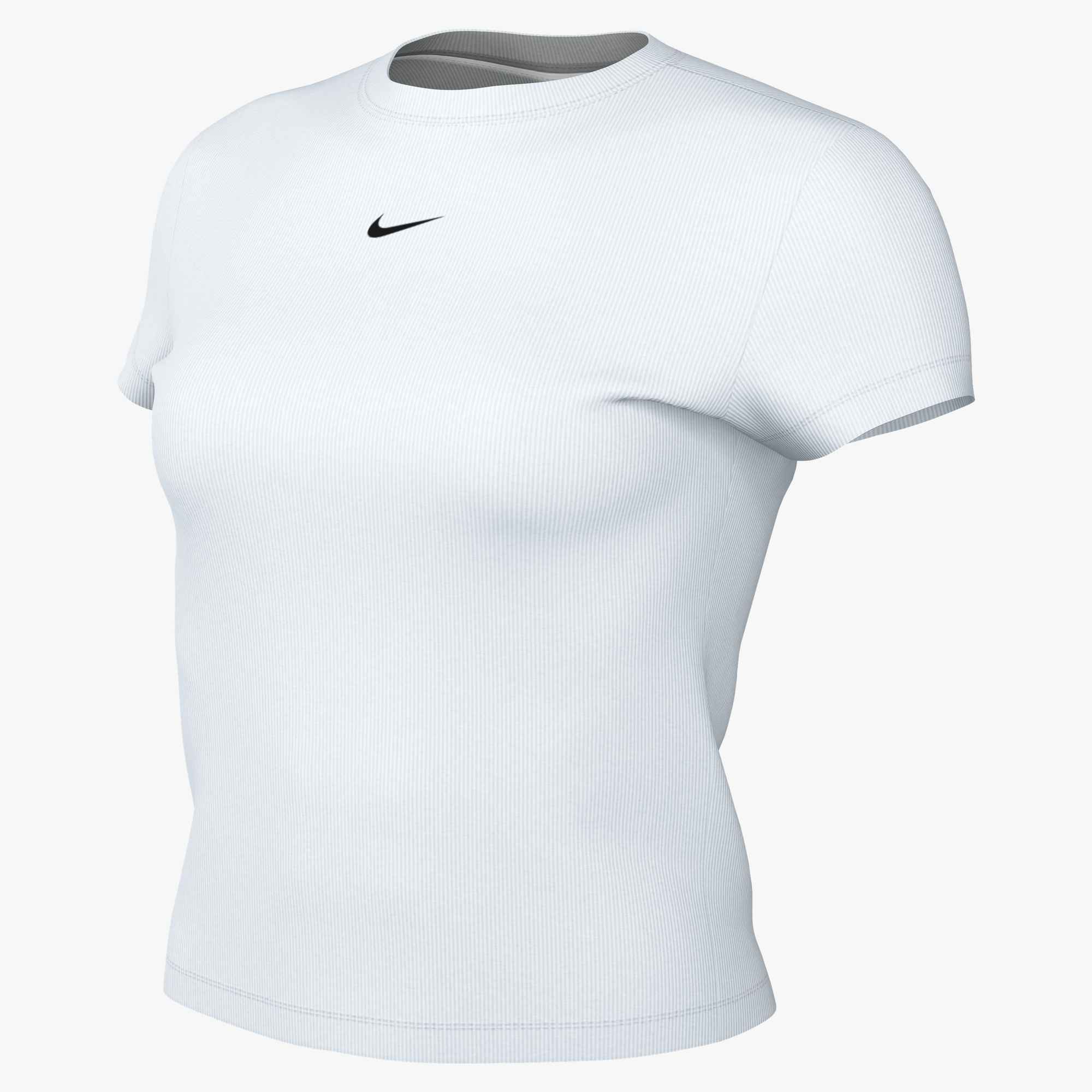NIKE W NSW RIB TGHT SS TEE WHITE