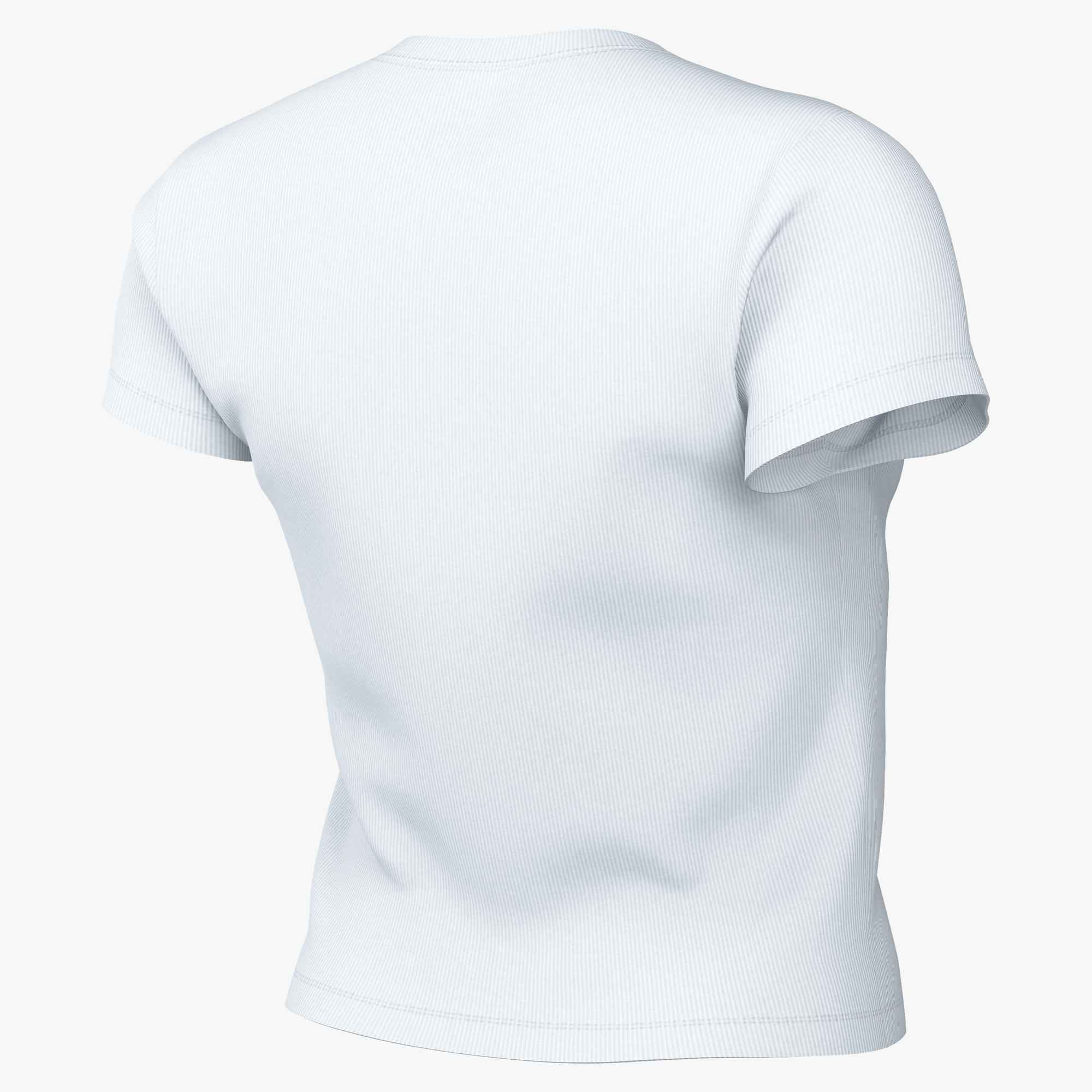 NIKE W NSW RIB TGHT SS TEE WHITE – Bild 2