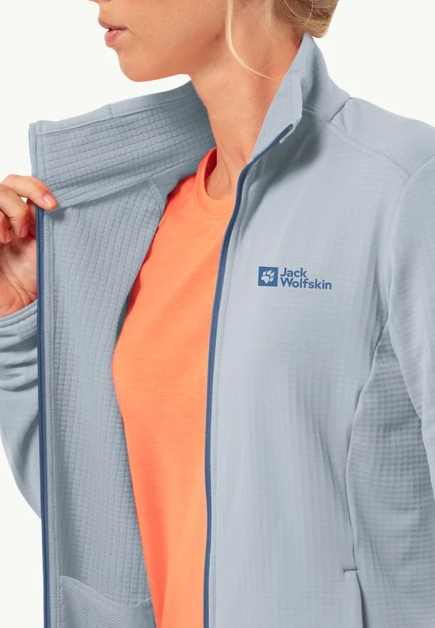 JACK WOLFSKIN KOLBENBERG HOODED FZ W SOFT BLUE – Bild 2