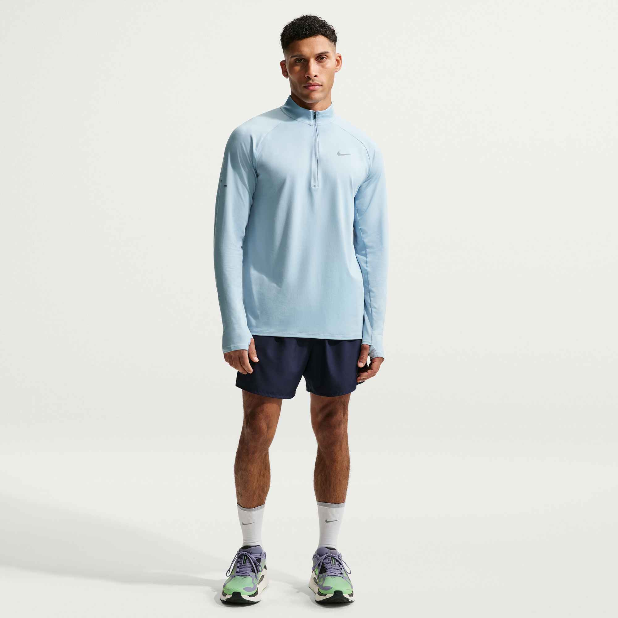 NIKE M NK DF STRIDE HZ MIDLAYER LT ARMORY BLUE/REFLECTIVE SILV