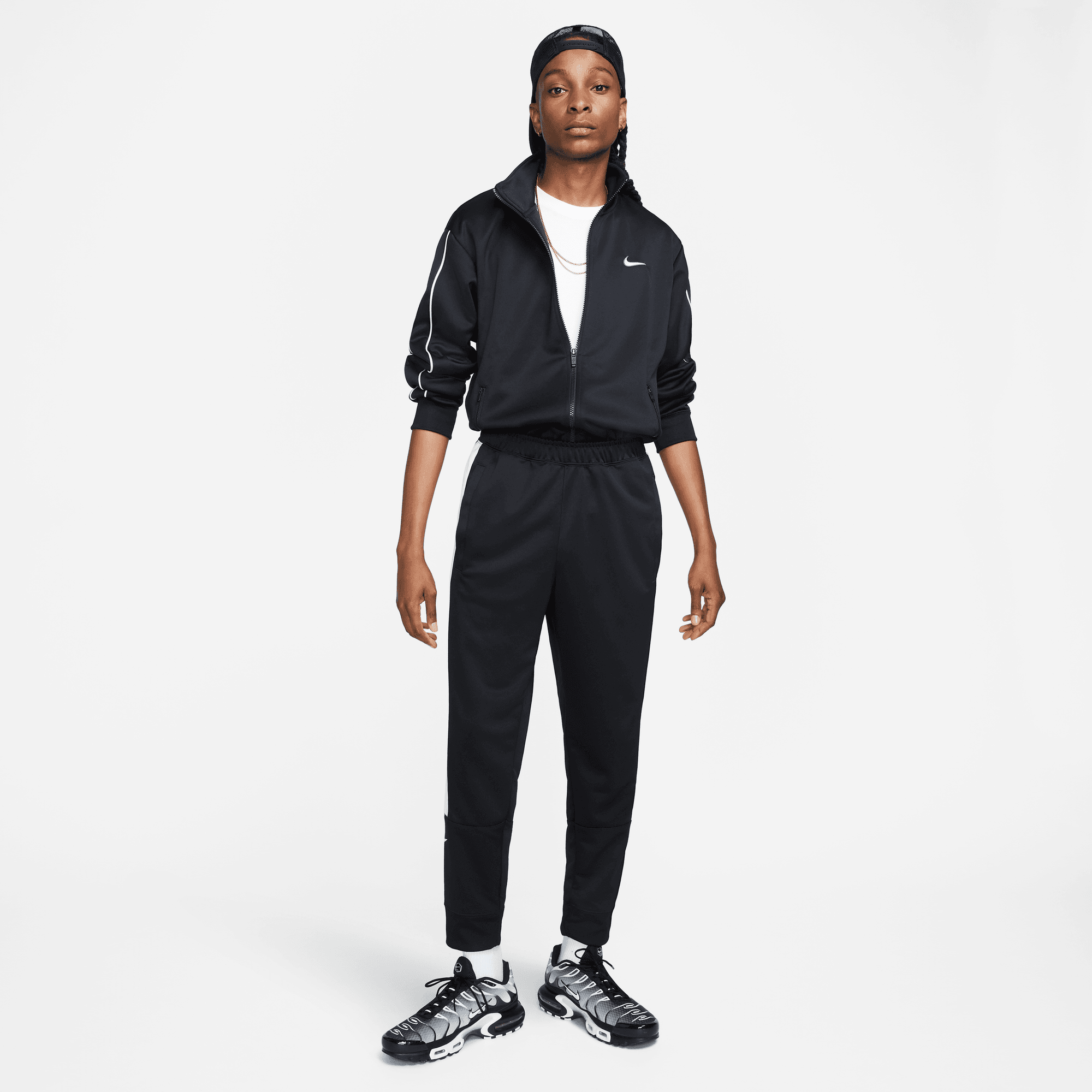 NIKE M NSW SP PK TRACKTOP BLACK/WHITE – Bild 8