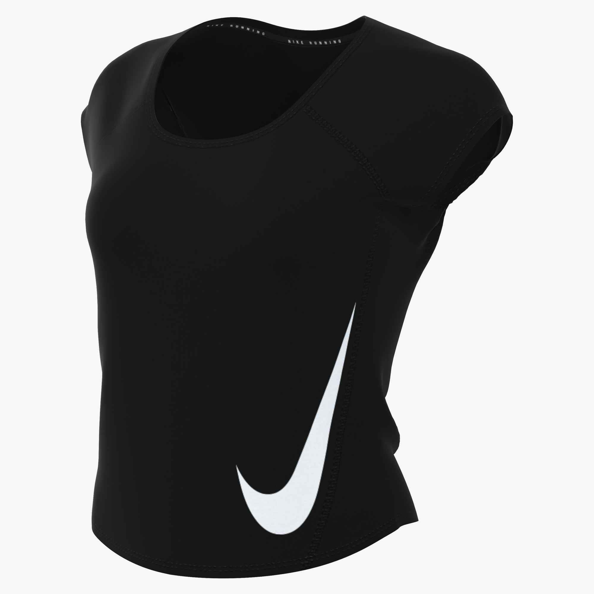 NIKE W NK TEMPO SWOOSH RUN DF SS BLACK/WHITE/REFLECTIVE SILV/WH – Bild 3