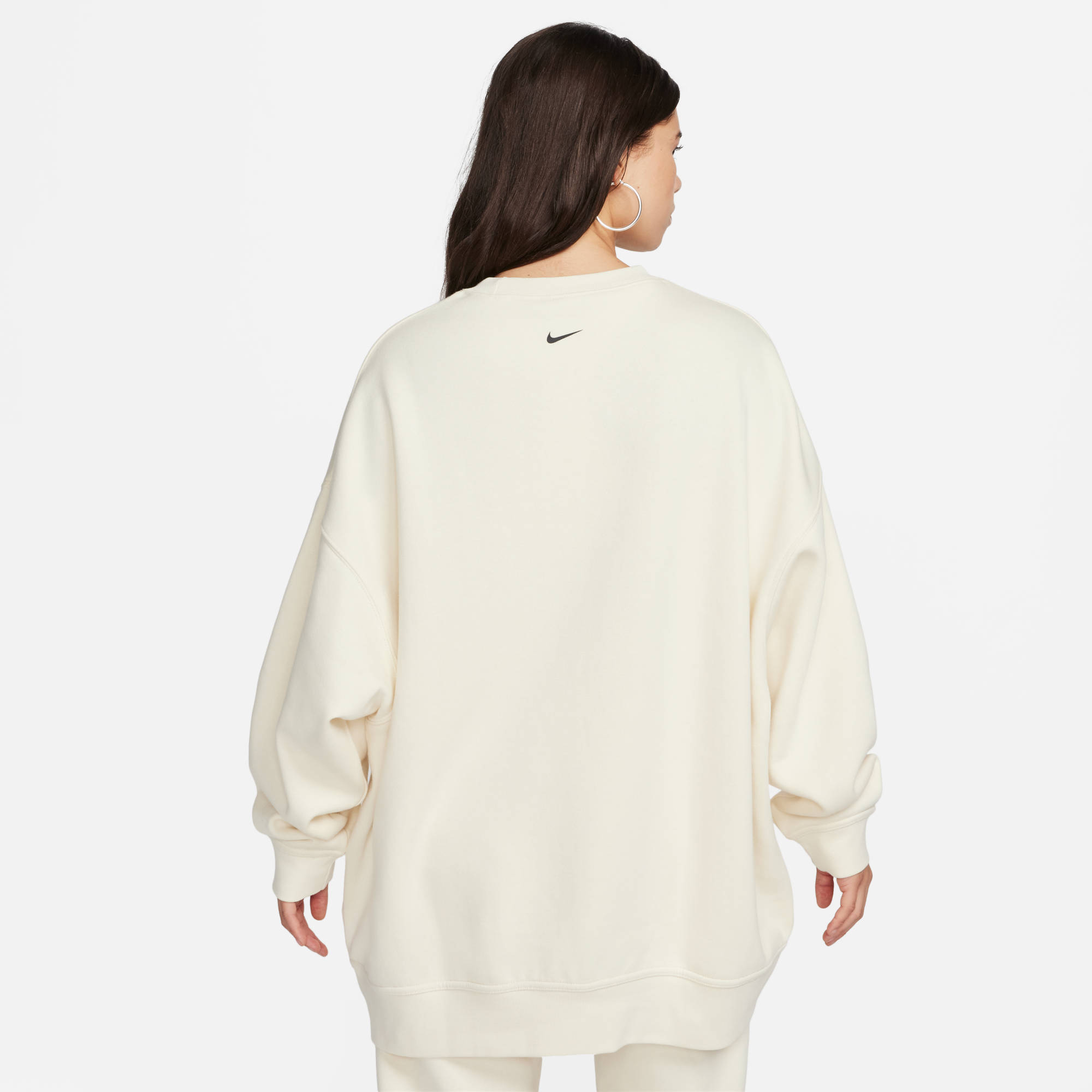 NIKE W NSW FLC OS CREW GLS COCONUT MILK/BLACK – Bild 2
