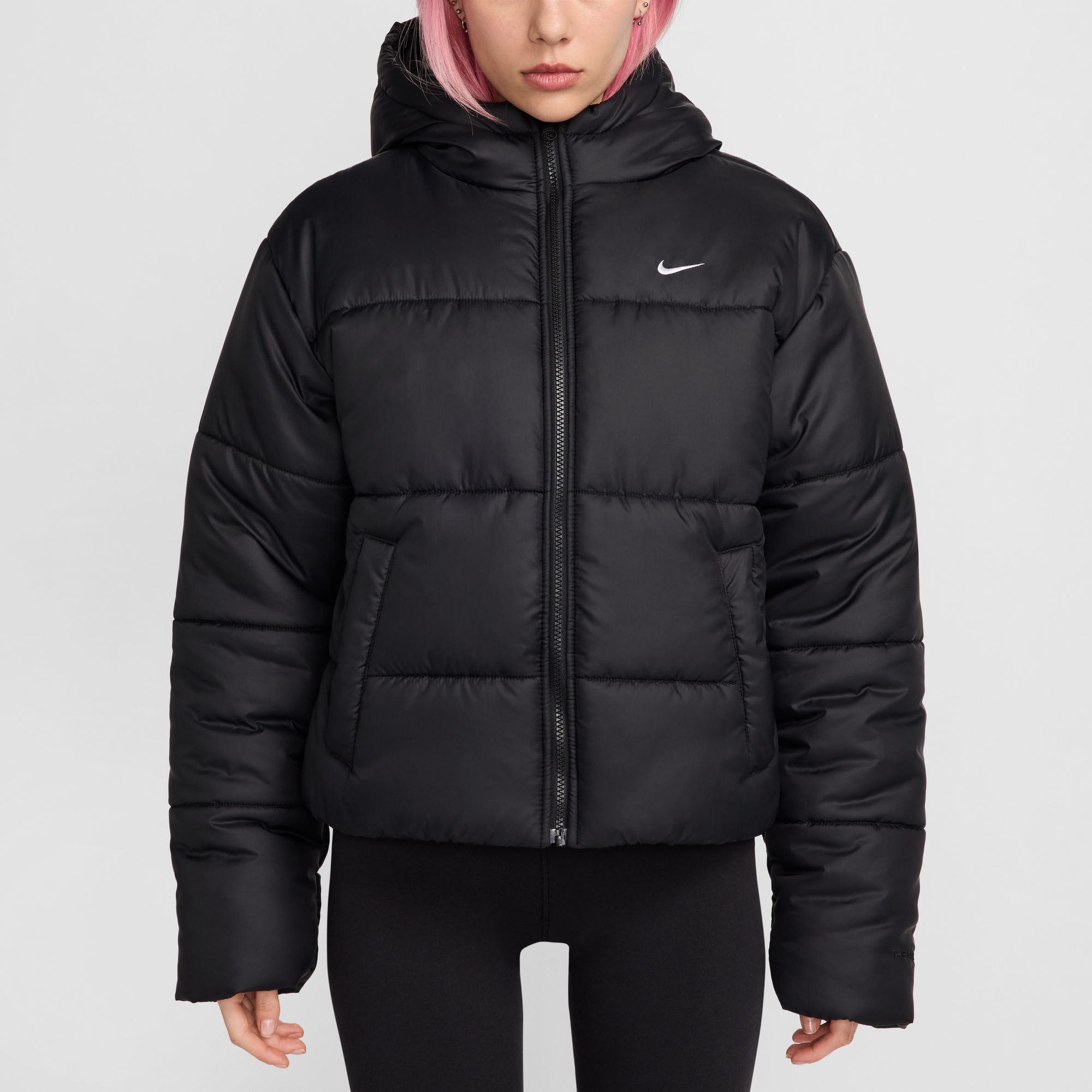 NIKE W NSW TF SYNFL NK CLSC PFR BLACK/WHITE – Bild 4