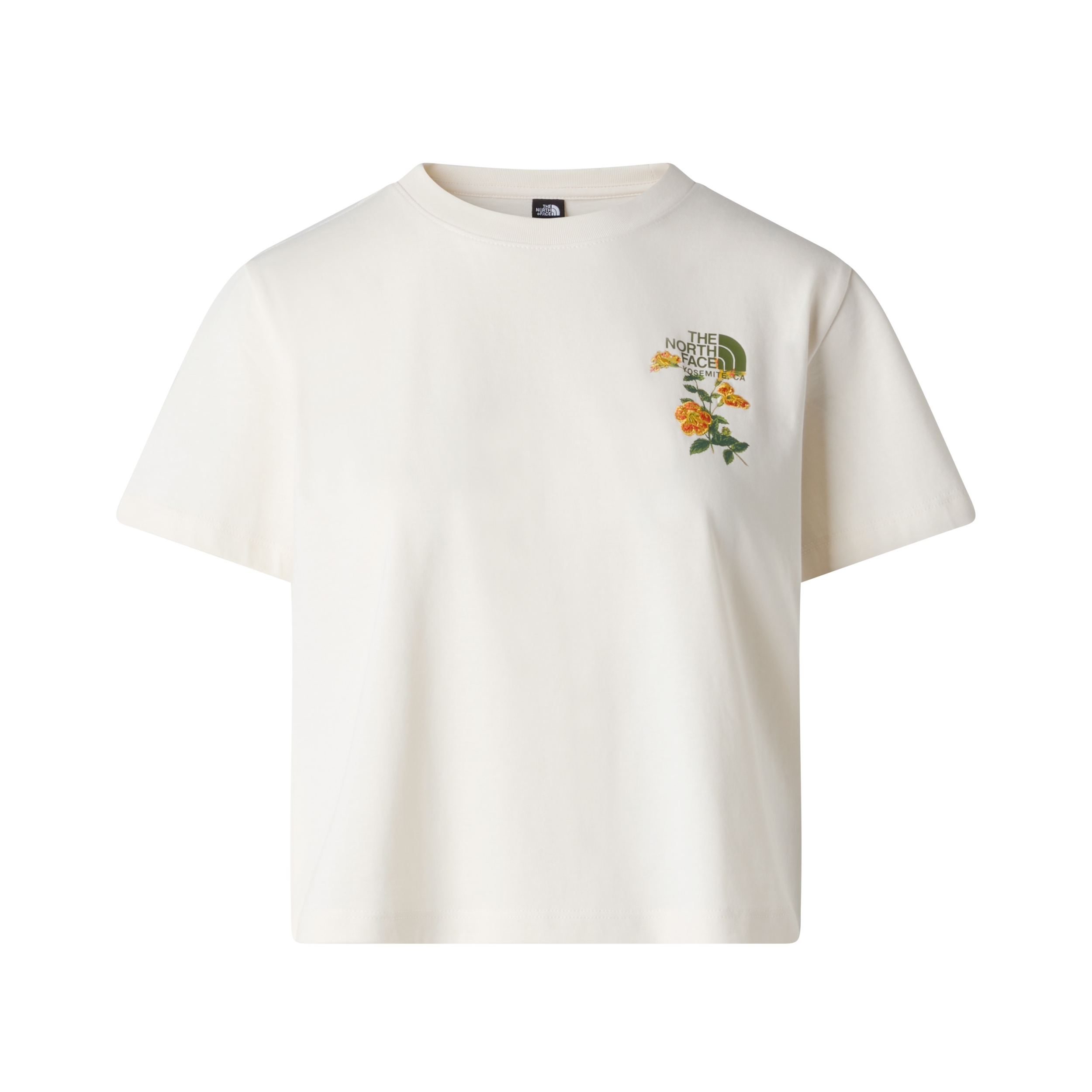 THE NORTH FACE W FLORA EMBRO REGULAR SHORT SLEEVE TEE-G WHITE DUNE