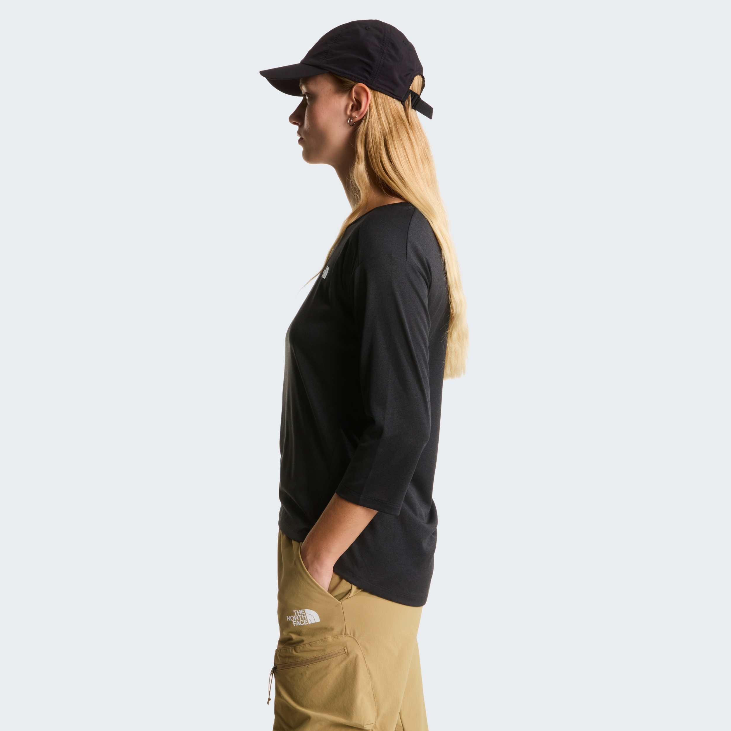 THE NORTH FACE W TANKEN 3/4 T-SHIRT TNF BLACK HEATHER – Bild 5