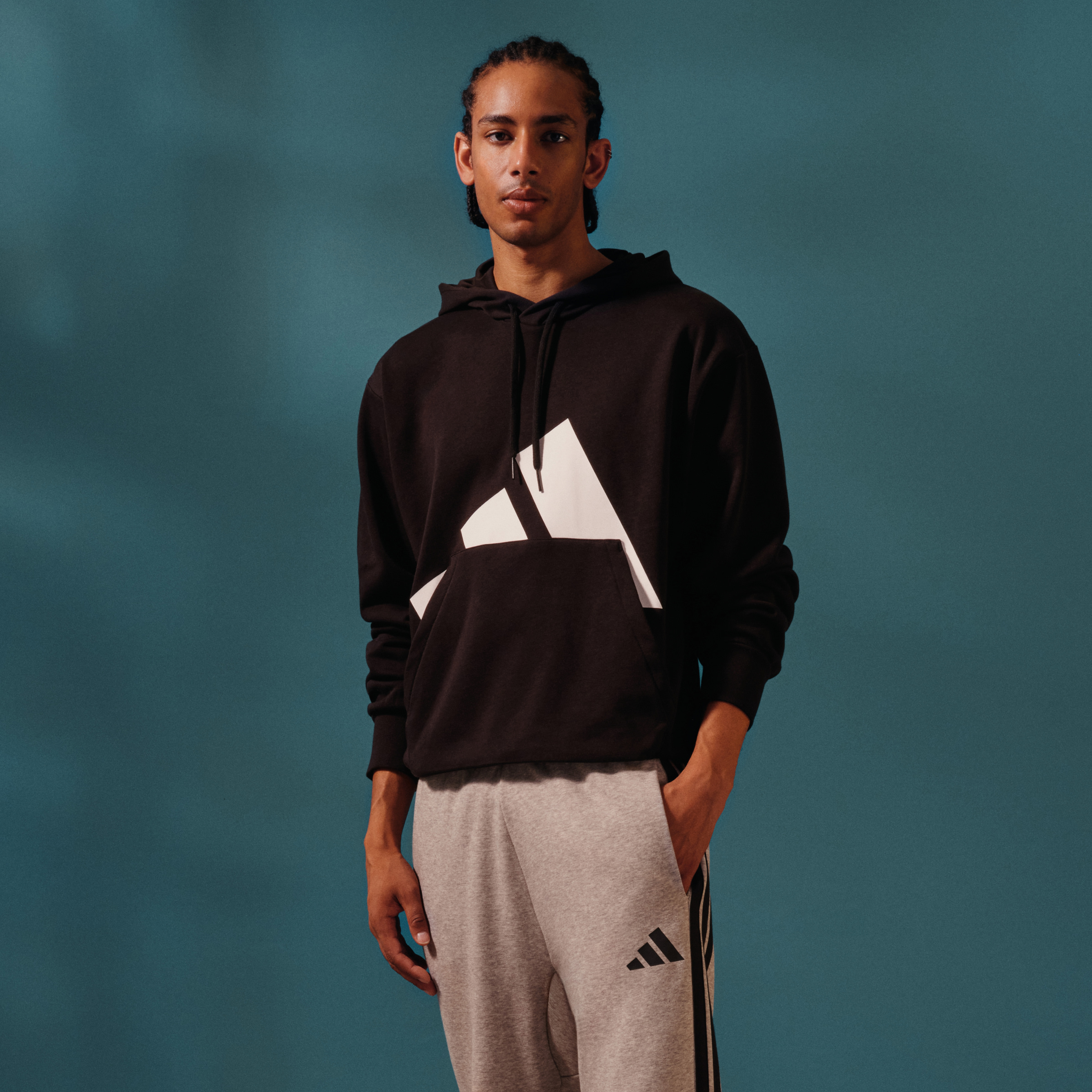 ADIDAS M 3S FT FZ HD BLACK/WHITE – Bild 8