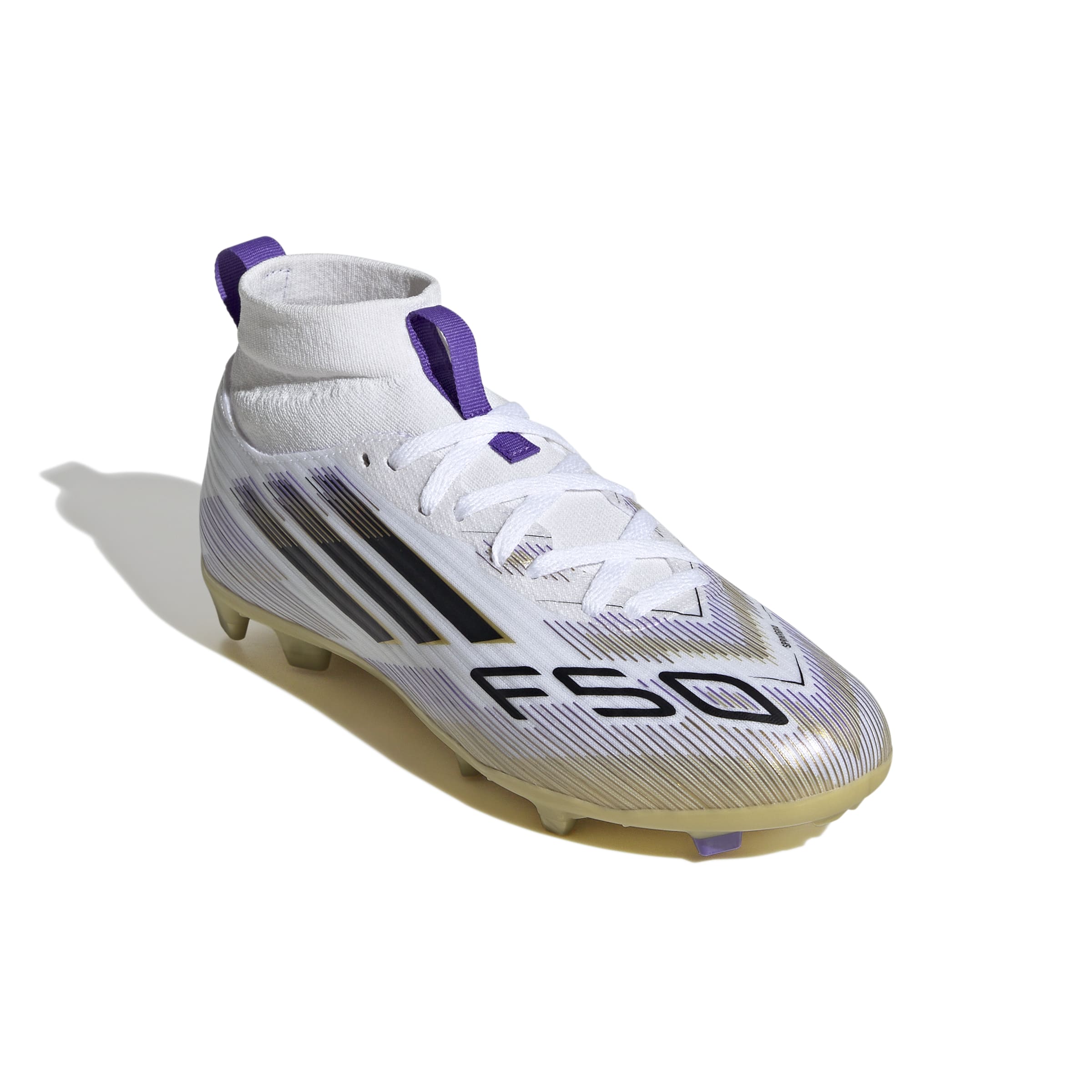 ADIDAS F50 LEAGUE FG/MG MID J FTWWHT/CBLACK/GOLDMT – Bild 5