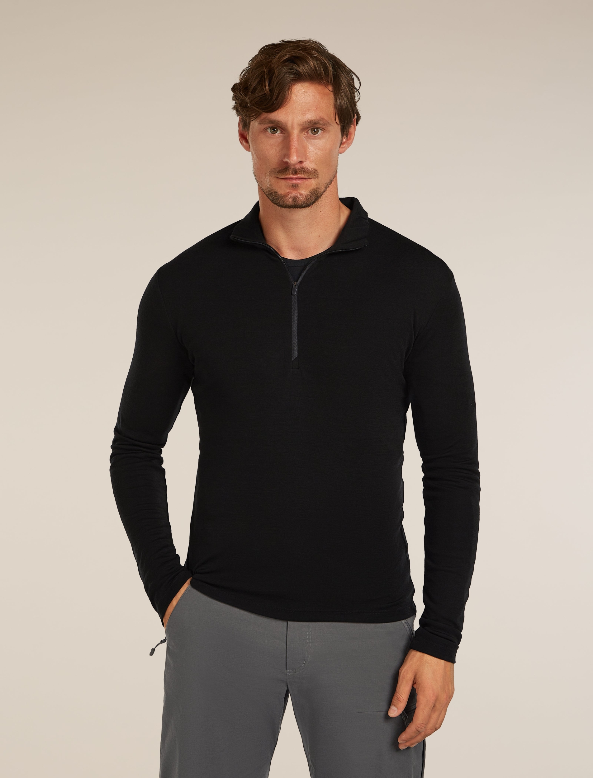 ICEBREAKER M 175 Everyday LS Half Zip BLACK