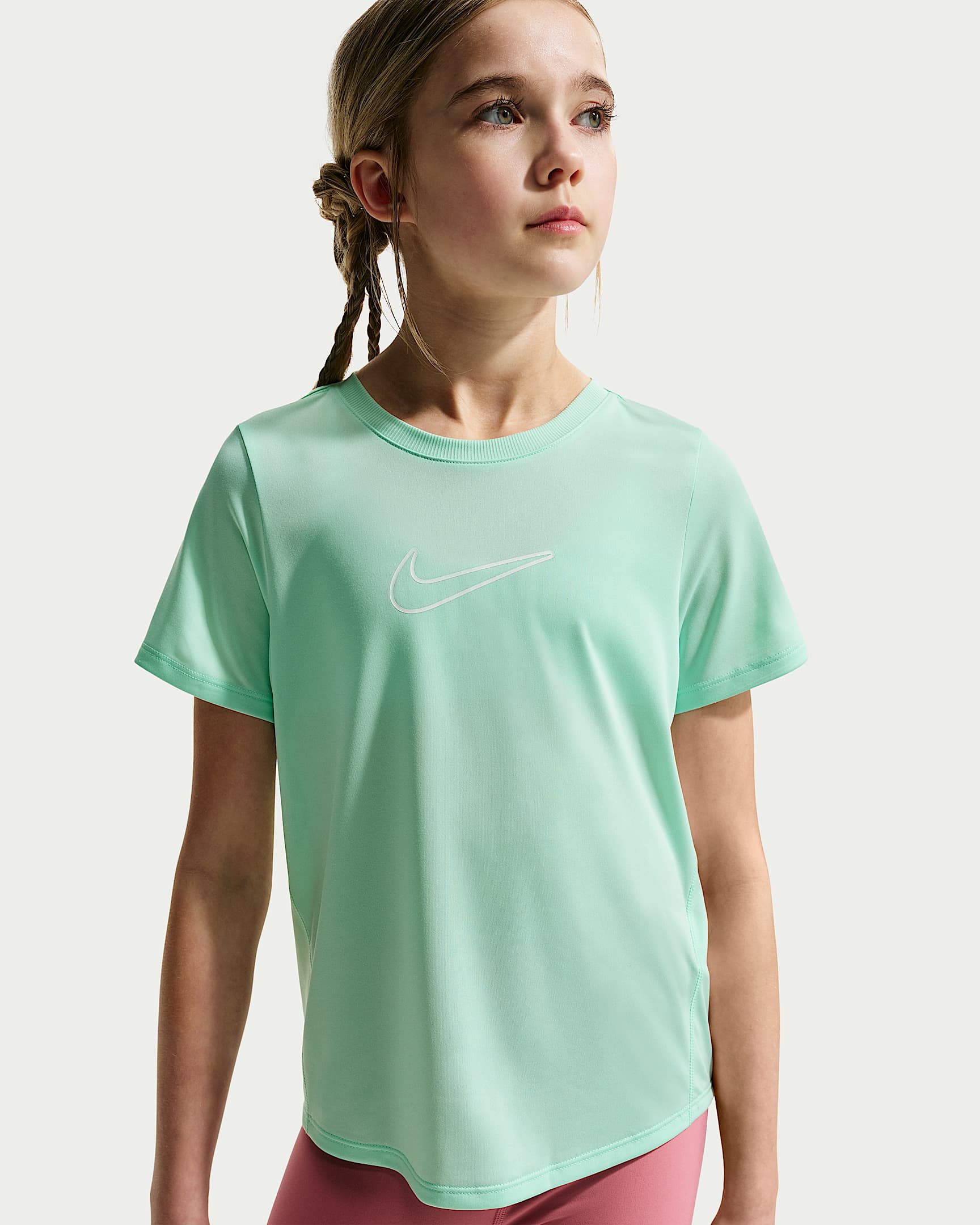 NIKE G NK DF ONE STD SS TOP HBR ARCTIC GREEN/WHITE