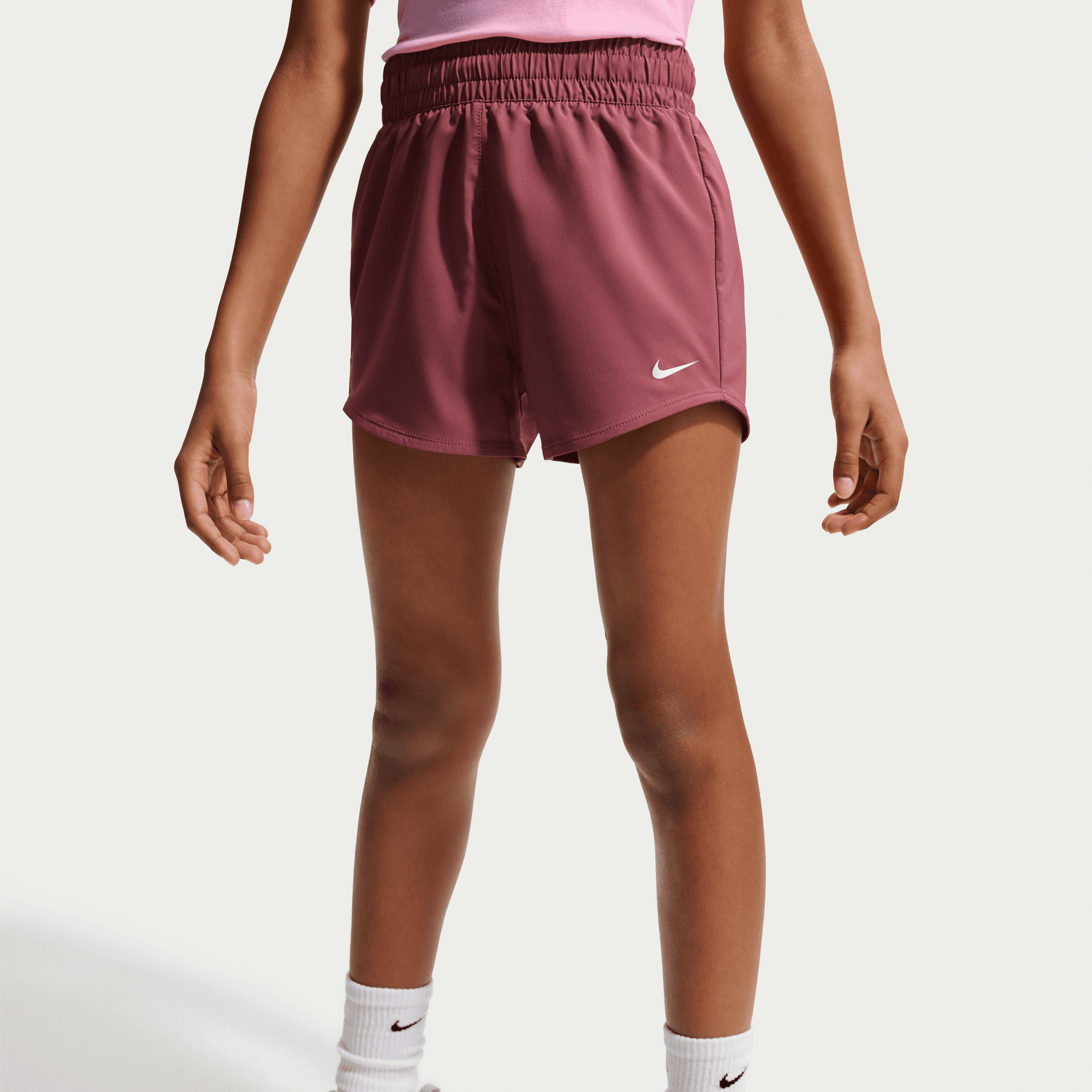 NIKE G NK DF ONE WVN HR SHORT PINK SMOKE/WHITE