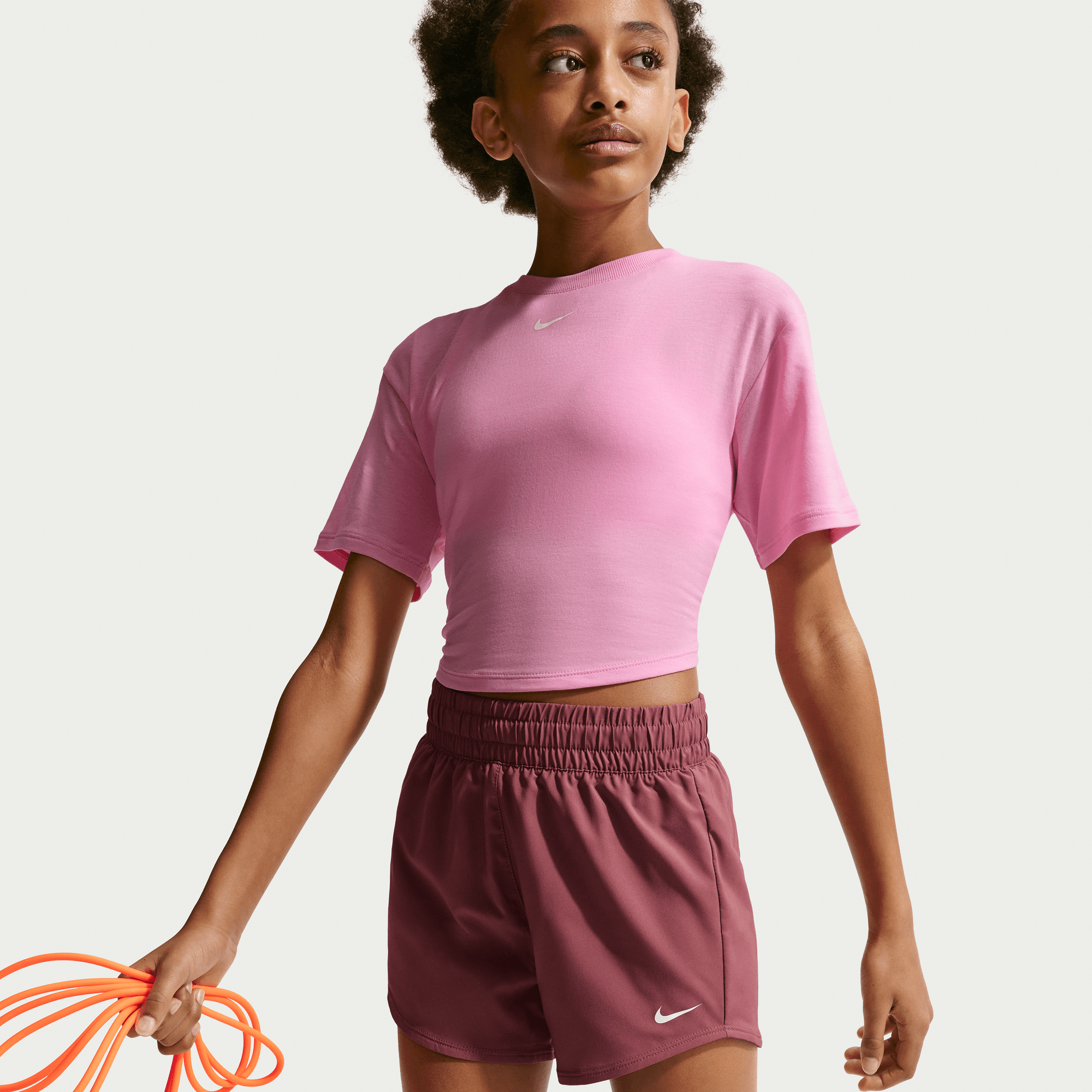 NIKE G NK DF ONE WVN HR SHORT PINK SMOKE/WHITE – Bild 3