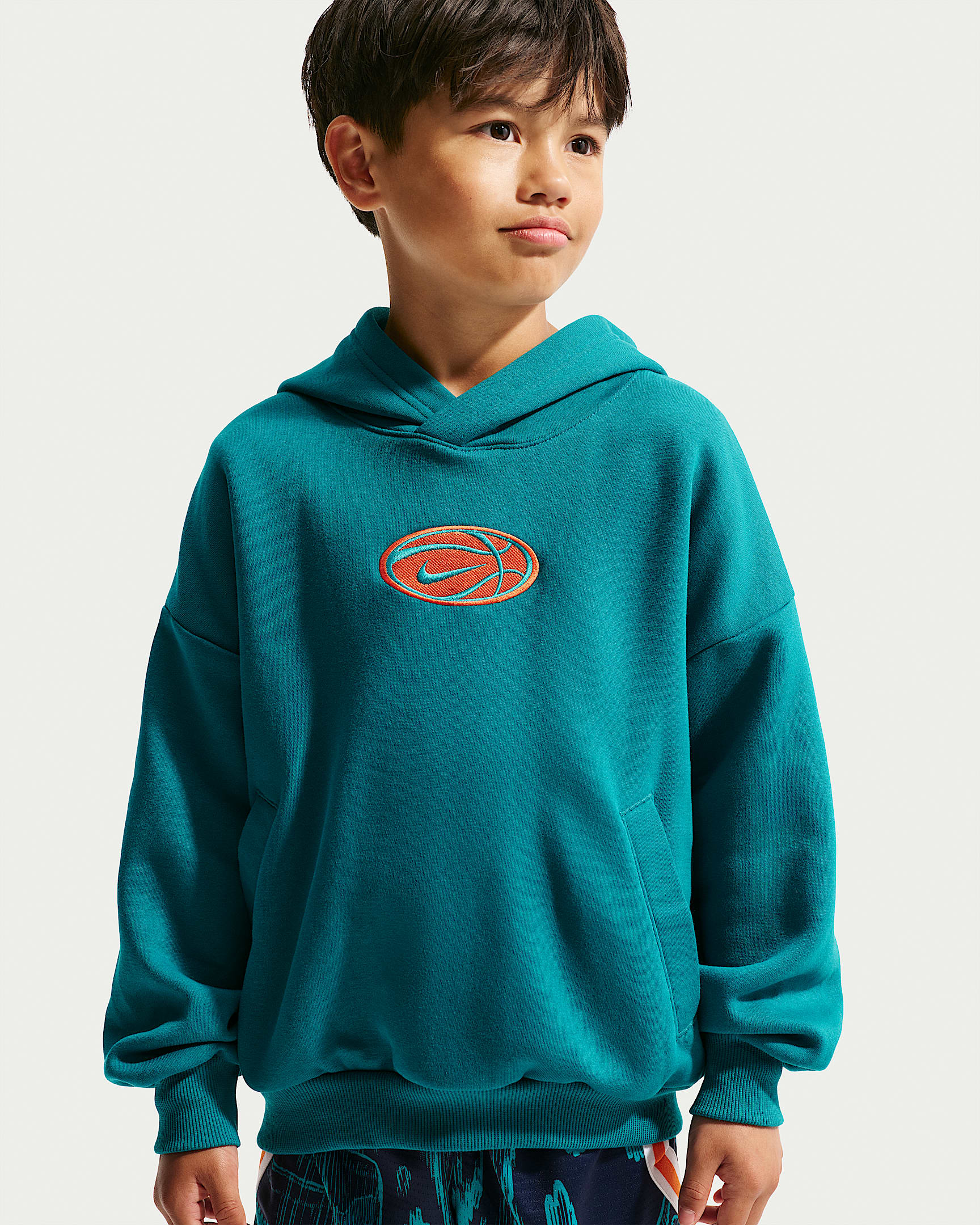 NIKE K NK DF HDY NVLTY BRIGHT SPRUCE/SAFETY ORANGE – Bild 3