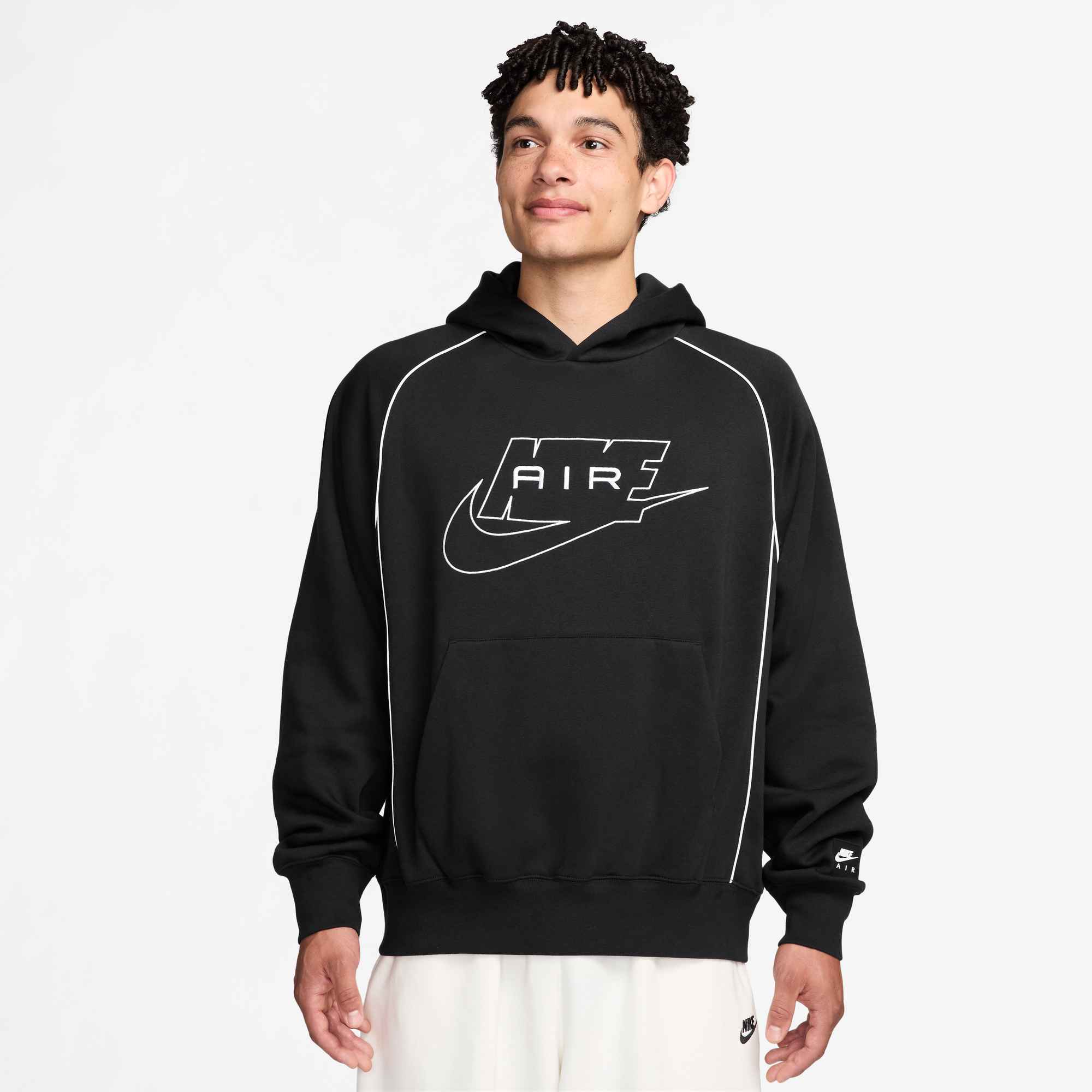 NIKE M NK AIR PO HDY BLACK/WHITE/WHITE