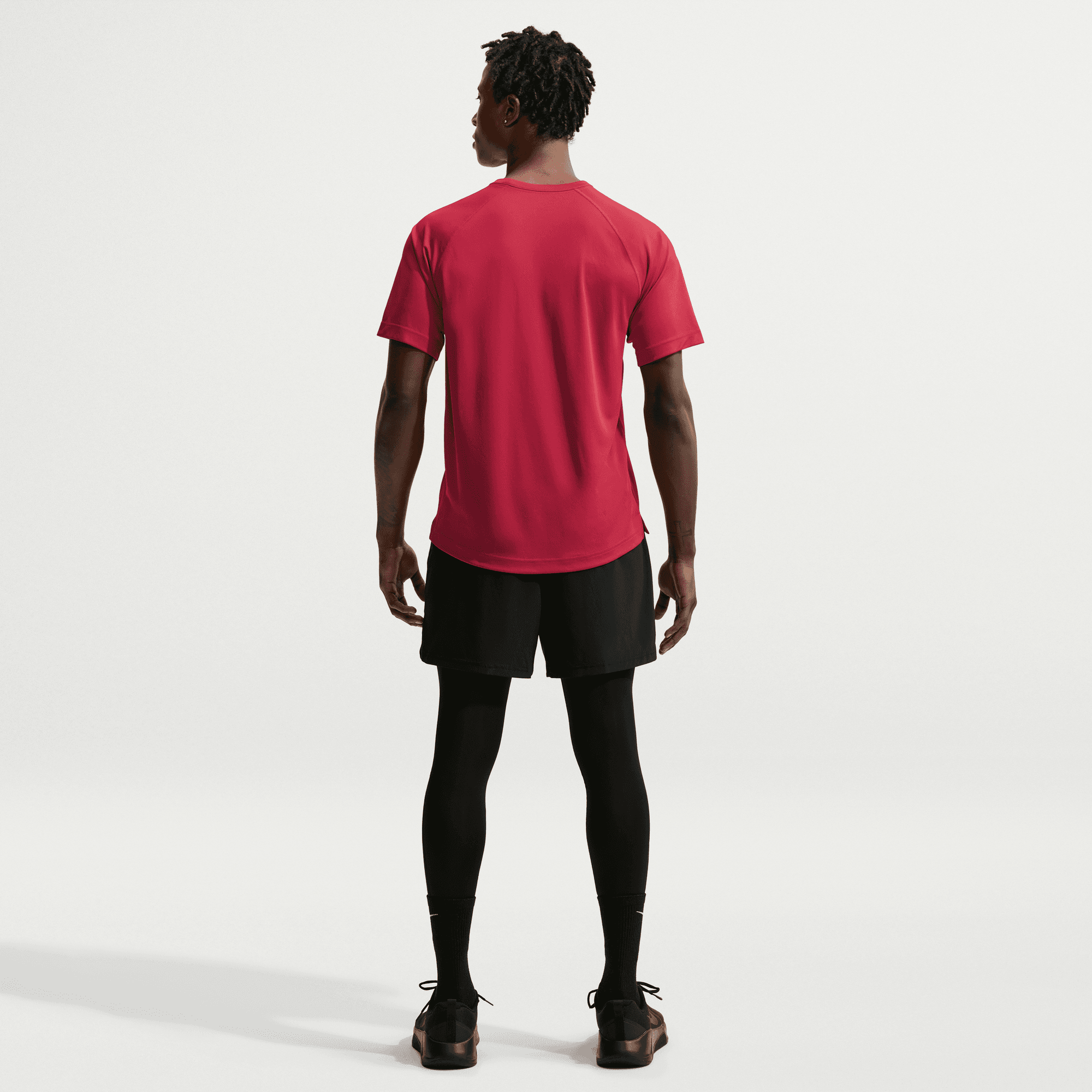 NIKE M NK DF FLEX SS TOP TOUGH RED/BLACK – Bild 4
