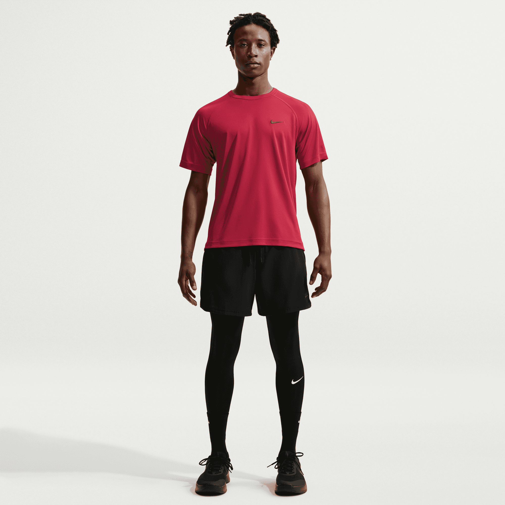 NIKE M NK DF FLEX SS TOP TOUGH RED/BLACK – Bild 5