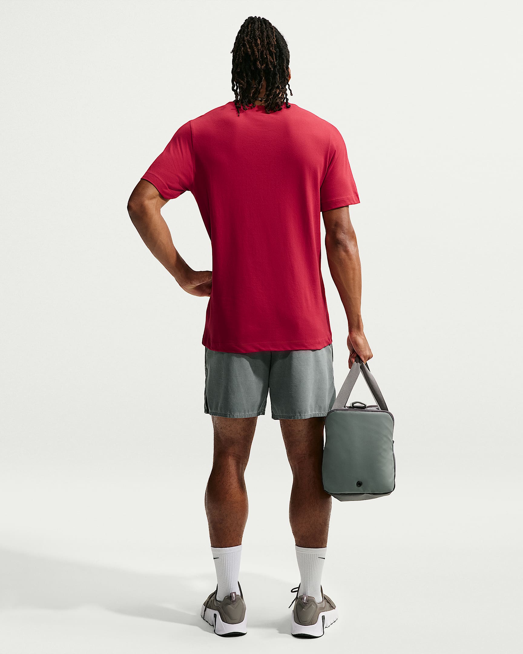 NIKE M NK DF TEE DFC CREW SOLID TOUGH RED/WHITE – Bild 5