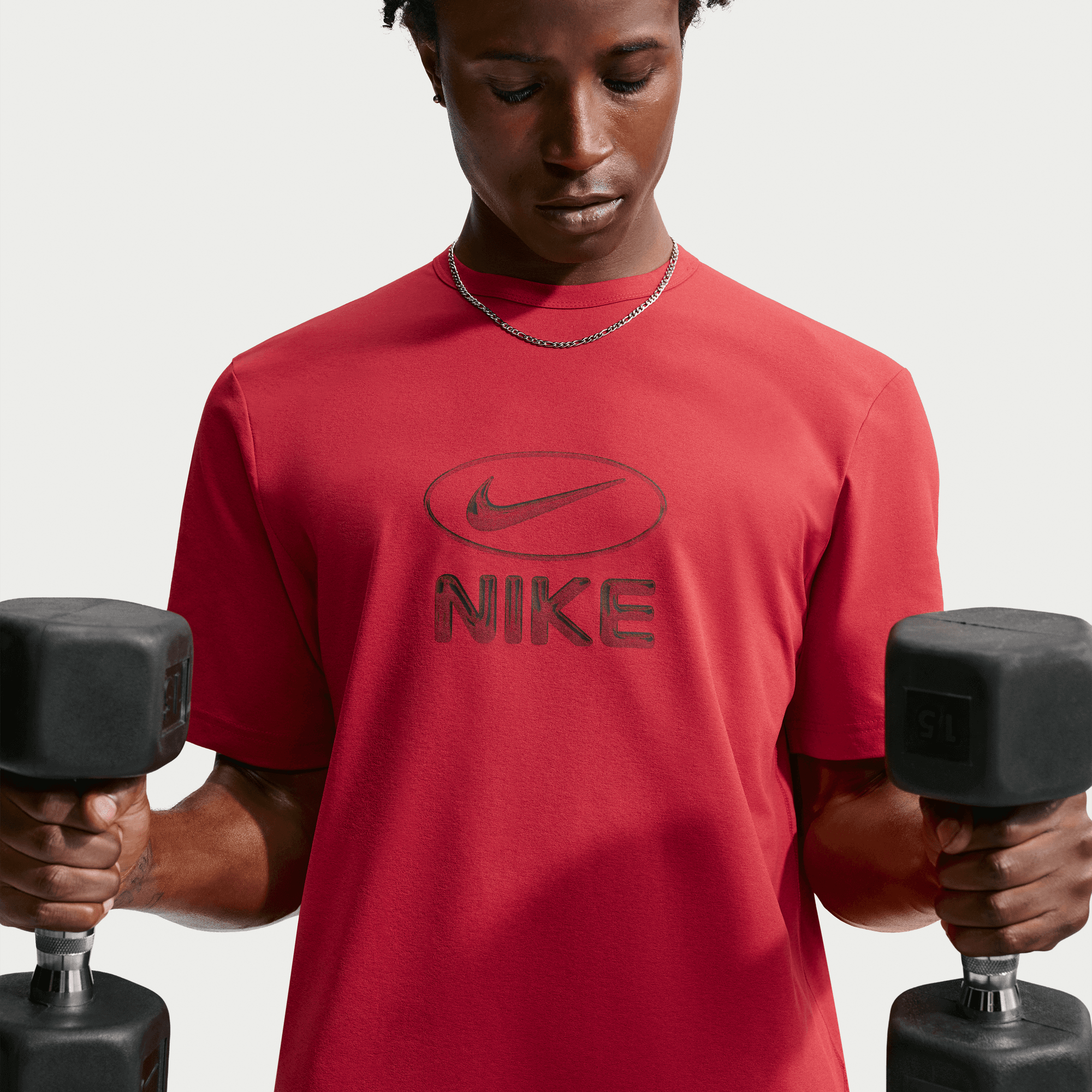 NIKE M NK DF UV HYVERSE TOP FLD GFX TOUGH RED/BLACK – Bild 3