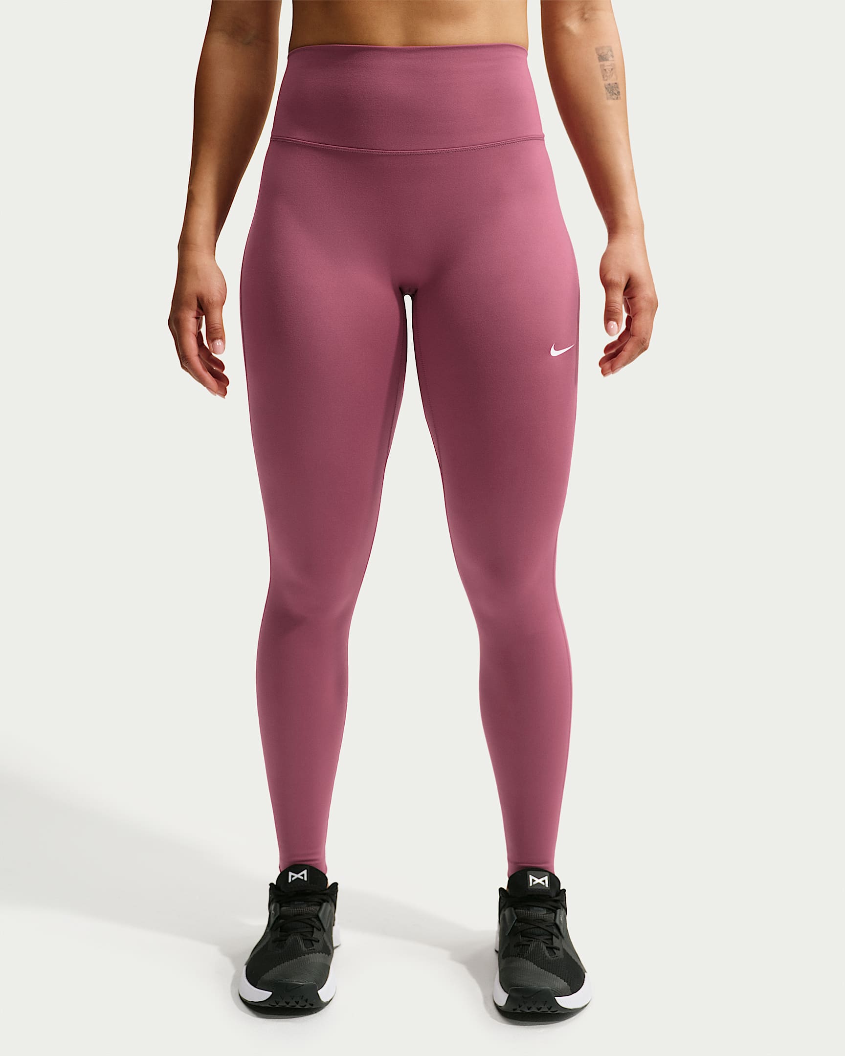 NIKE W NK DF ONE HR TIGHT USEAM PINK SMOKE/WHITE – Bild 2