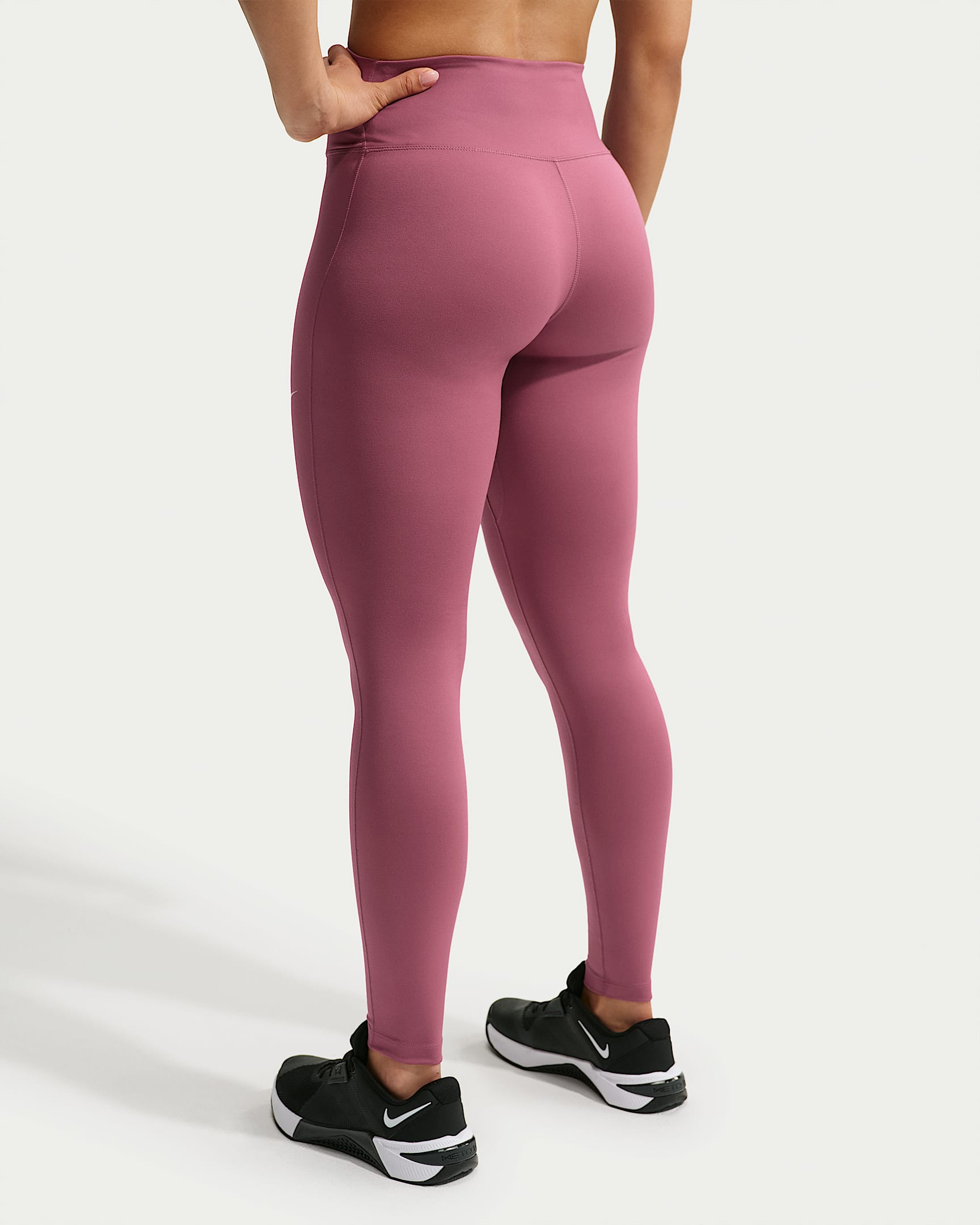 NIKE W NK DF ONE HR TIGHT USEAM PINK SMOKE/WHITE – Bild 3