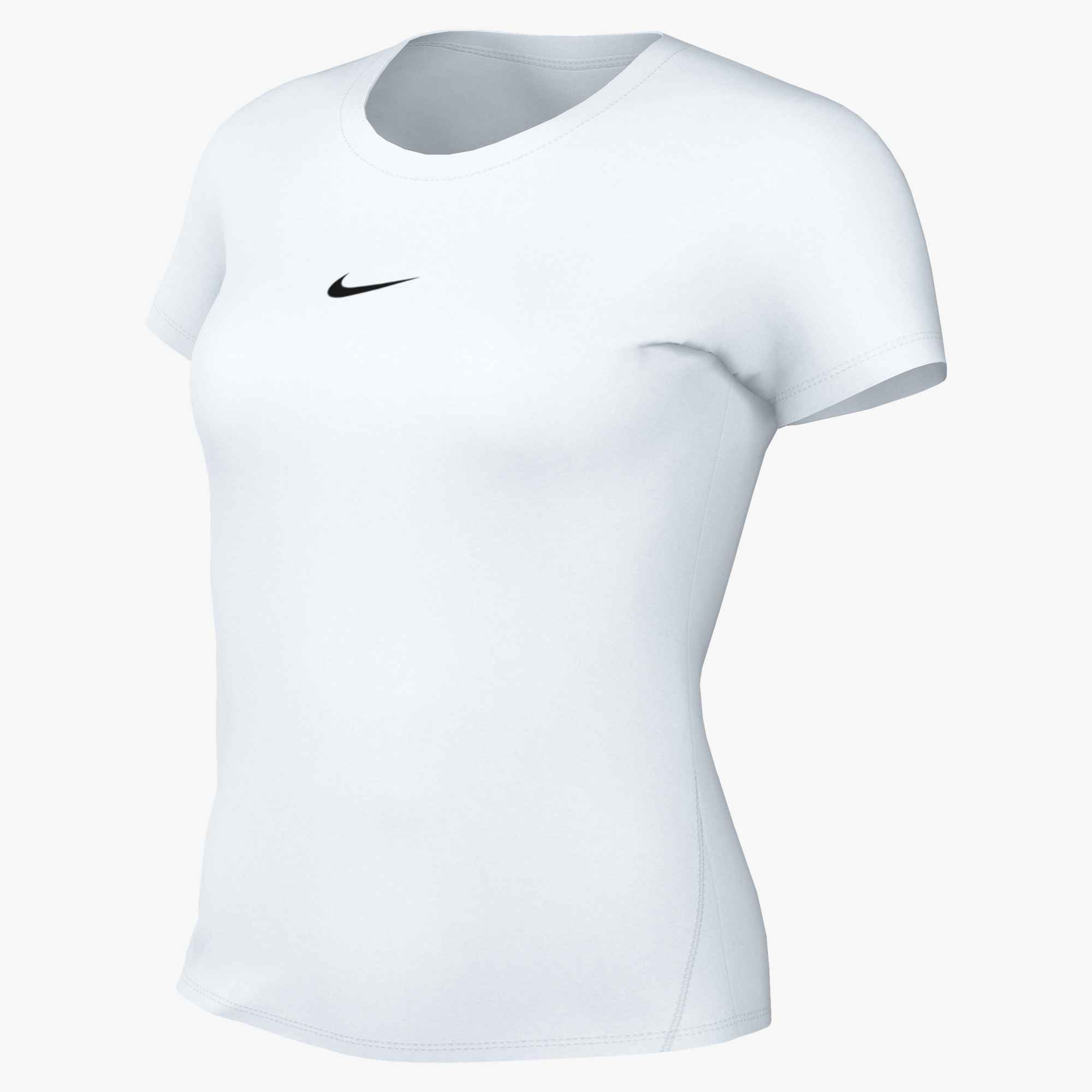NIKE W NK ONE FITTED SS TOP WHITE/BLACK – Bild 3