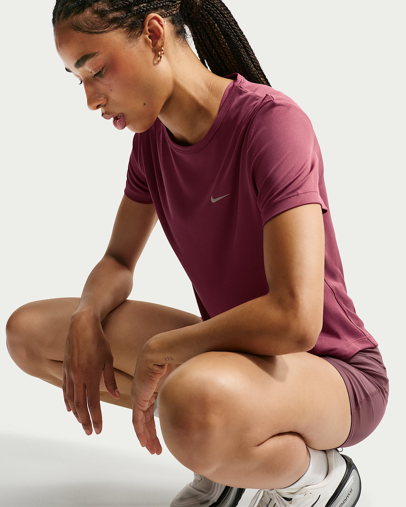 NIKE W NK TEMPO DF SS TOP PINK SMOKE/REFLECTIVE SILV – Bild 3