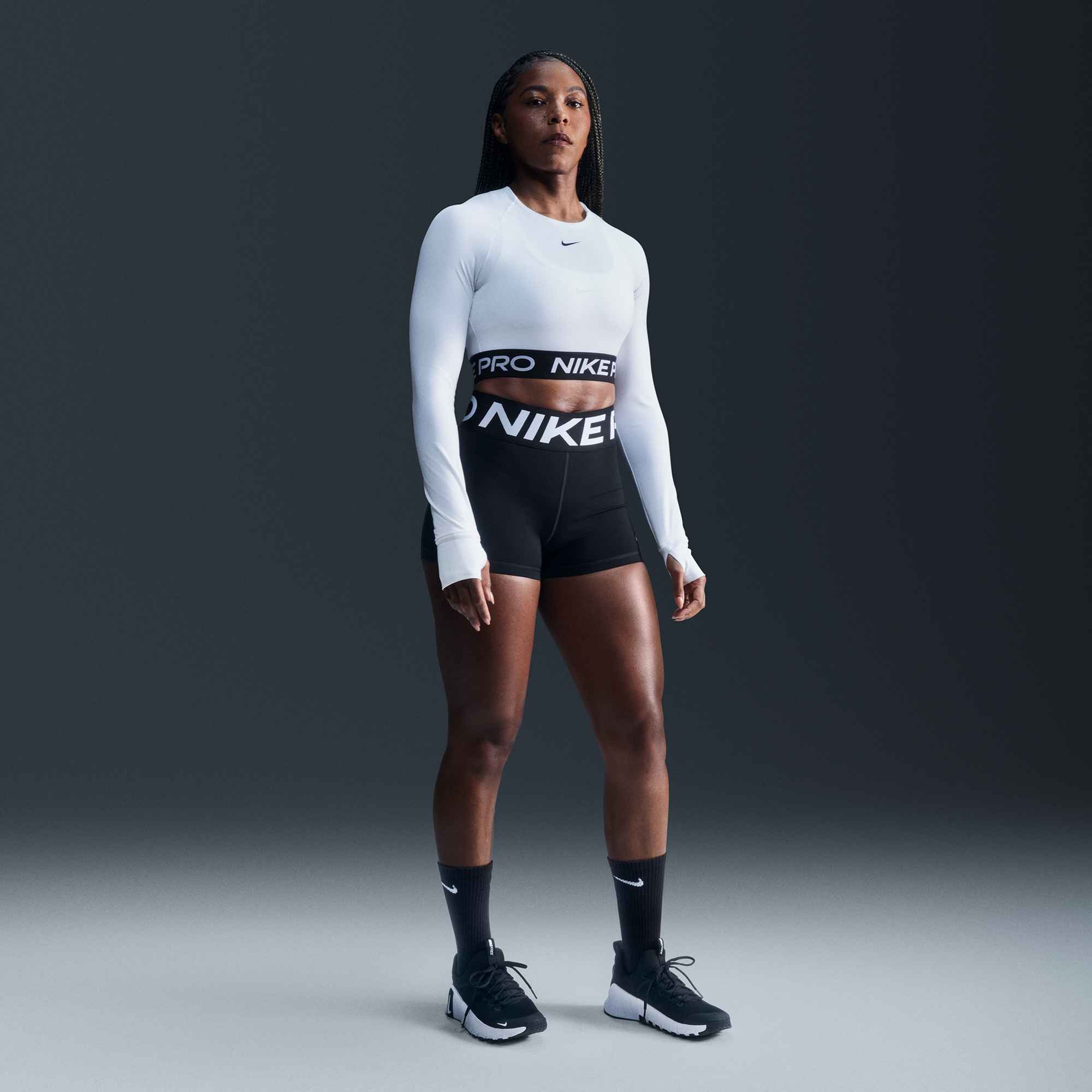 NIKE W NP SCULPT DF HR 3IN SHORT BLACK/WHITE