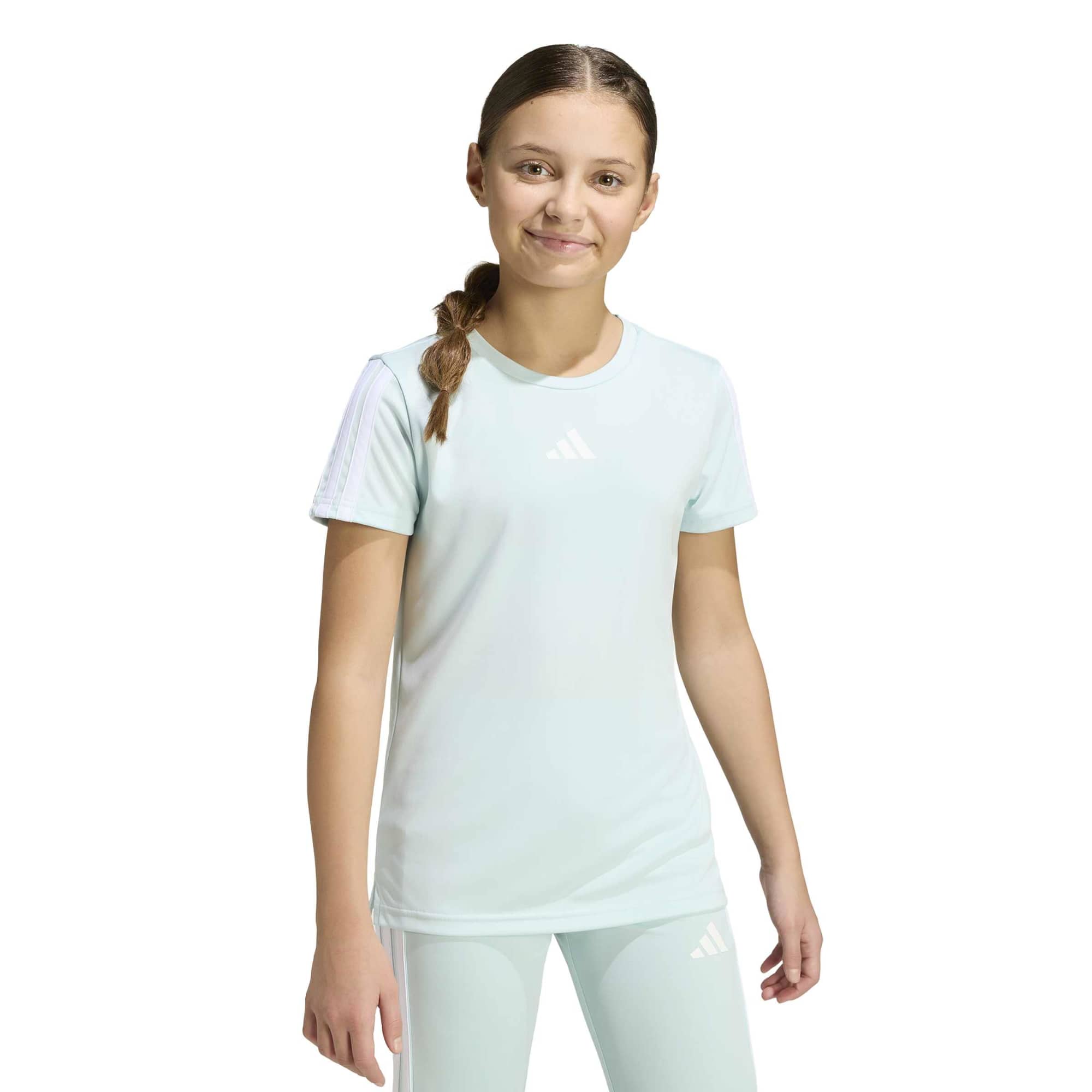 ADIDAS JG TR-ES 3S TEE HALMIN/WHITE – Bild 2