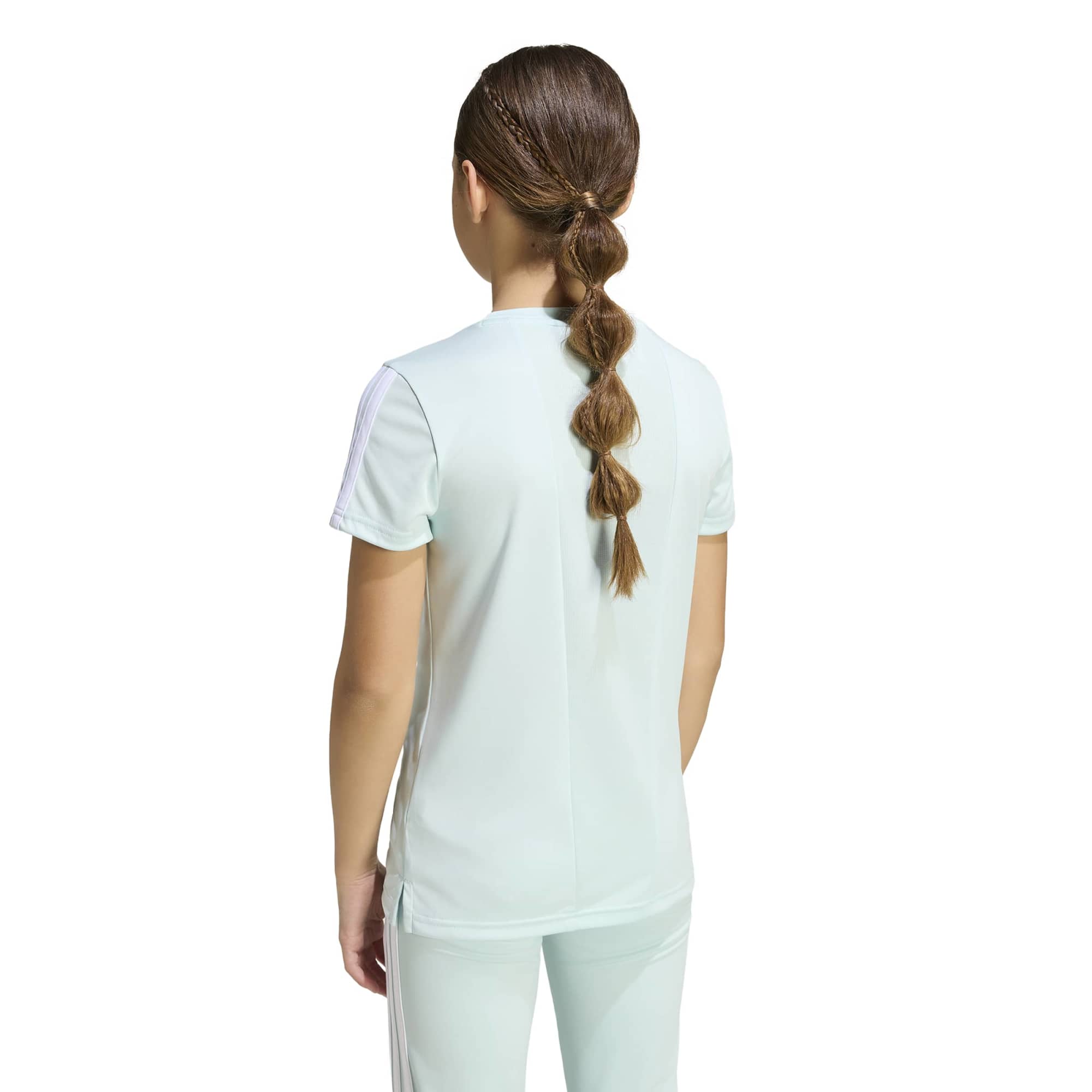 ADIDAS JG TR-ES 3S TEE HALMIN/WHITE – Bild 3