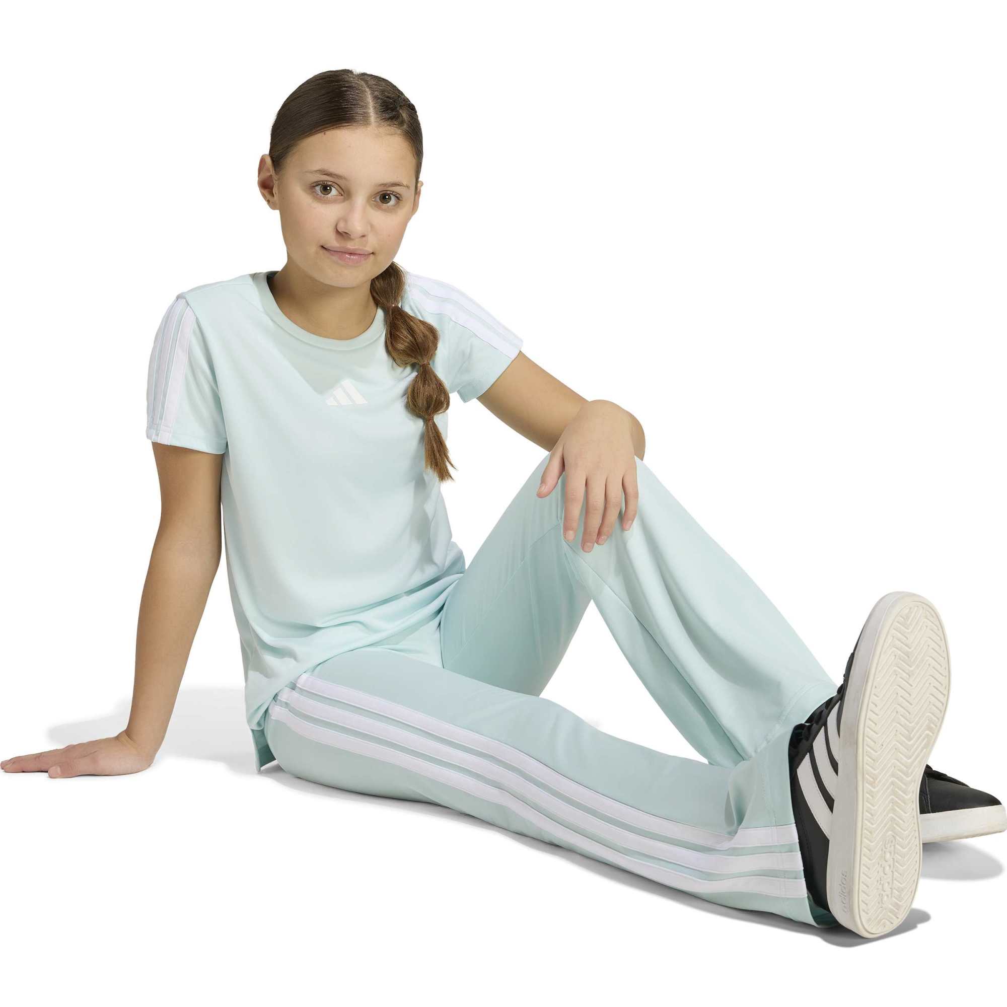 ADIDAS JG TR-ES 3S TEE HALMIN/WHITE – Bild 4