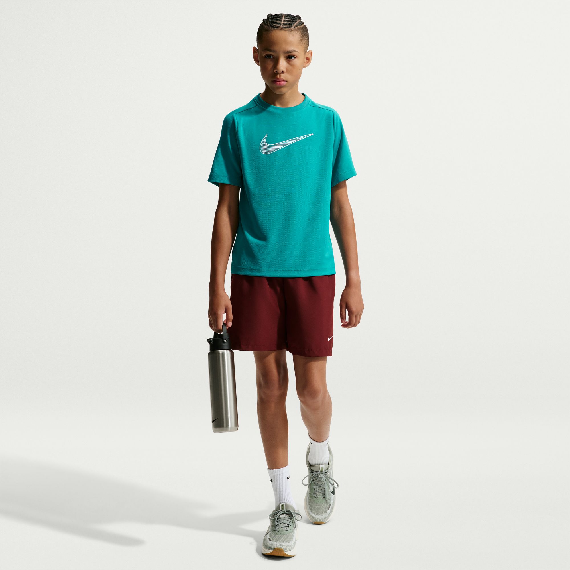 NIKE B NK DF MULTI SS TOP HBR ENERGY/WHITE