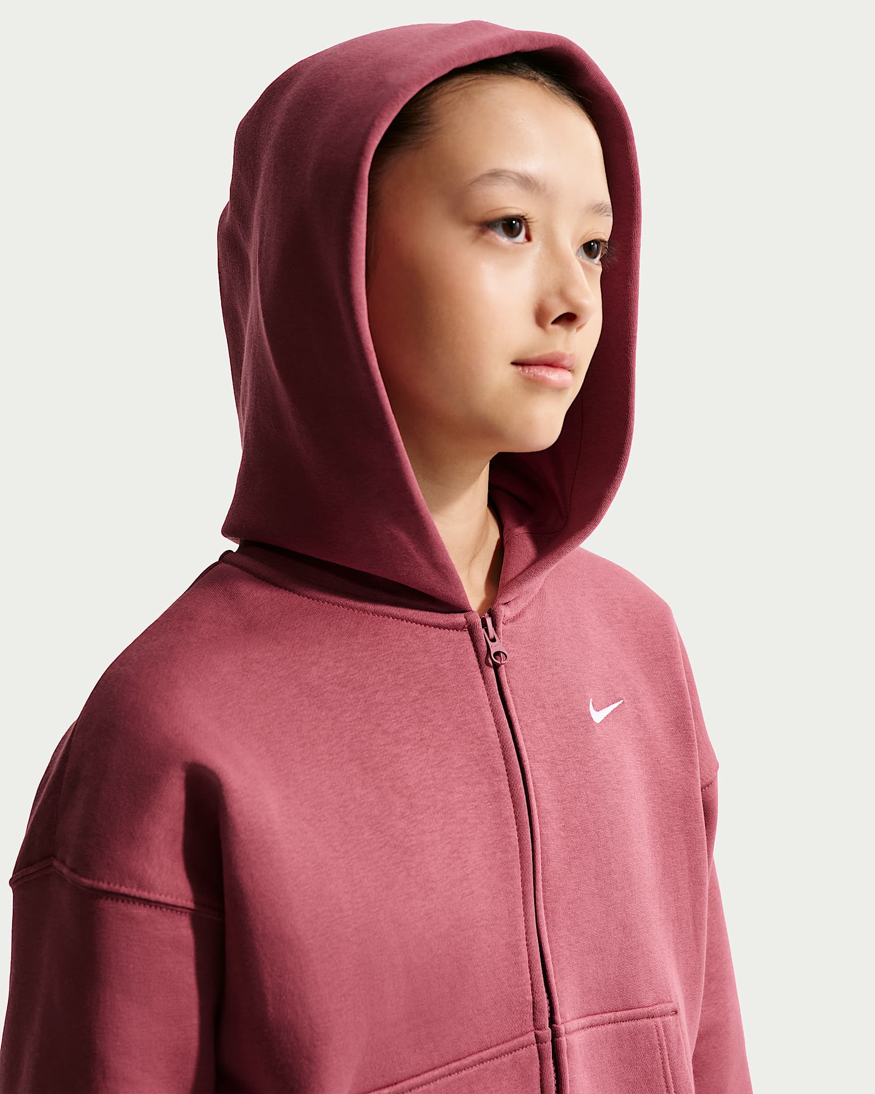NIKE G NSW STUDIO FLC OS FZ HD PINK SMOKE/WHITE – Bild 6