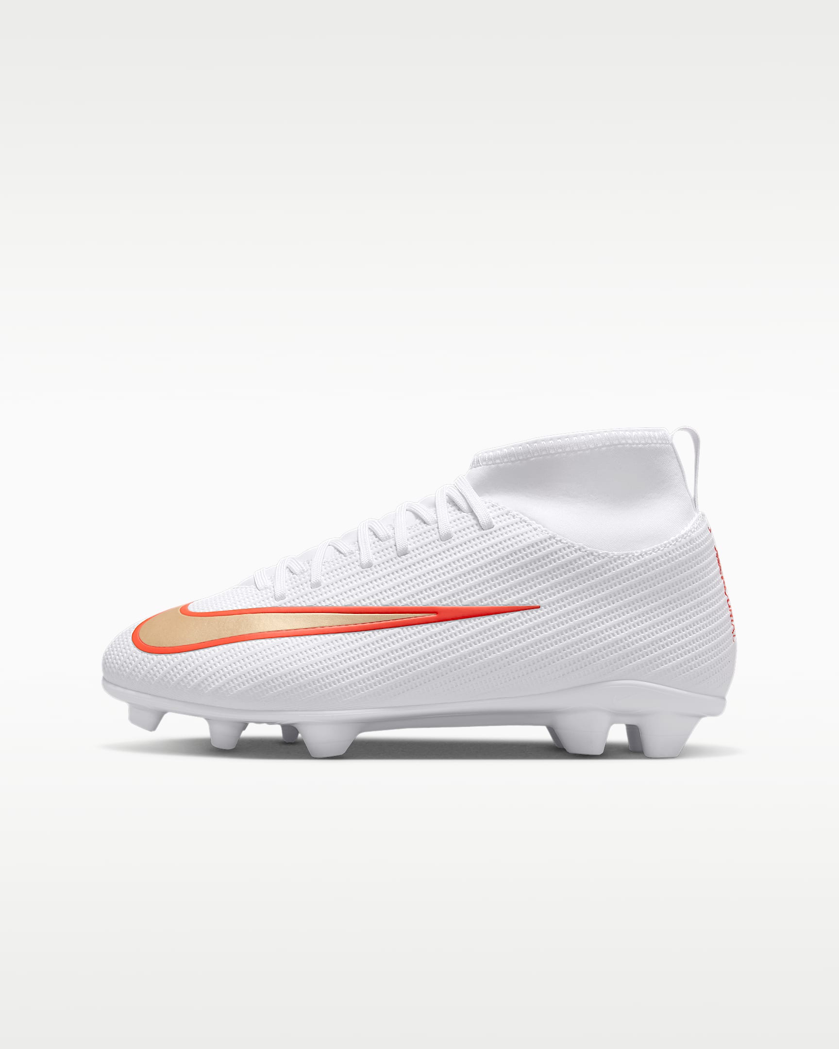 NIKE JR SUPERFLY 11 CLUB FG/MG WHITE/BLUR-BRIGHT CRIMSON
