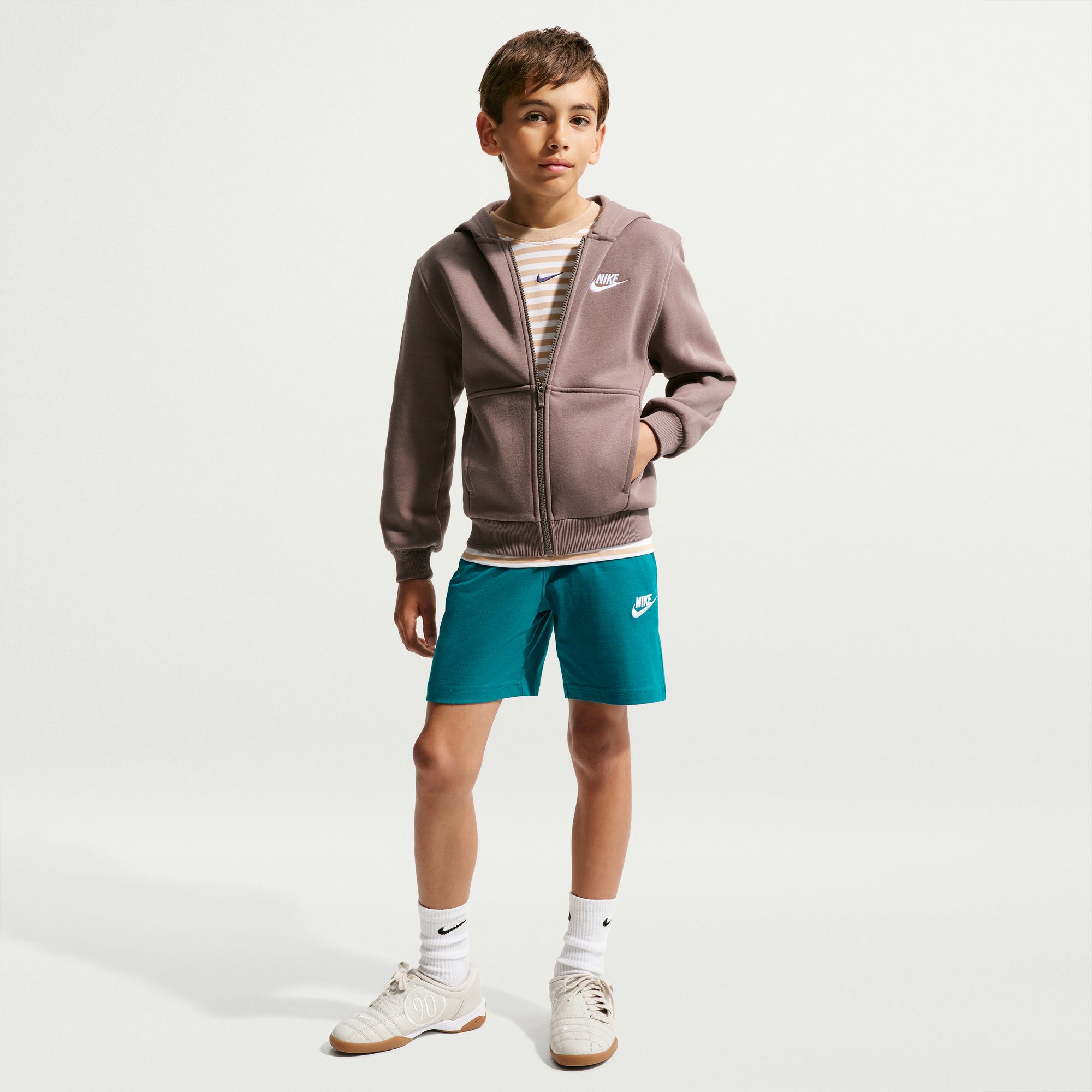 NIKE K NSW CLUB KNIT SHORT 6IN LBR BRIGHT SPRUCE/WHITE