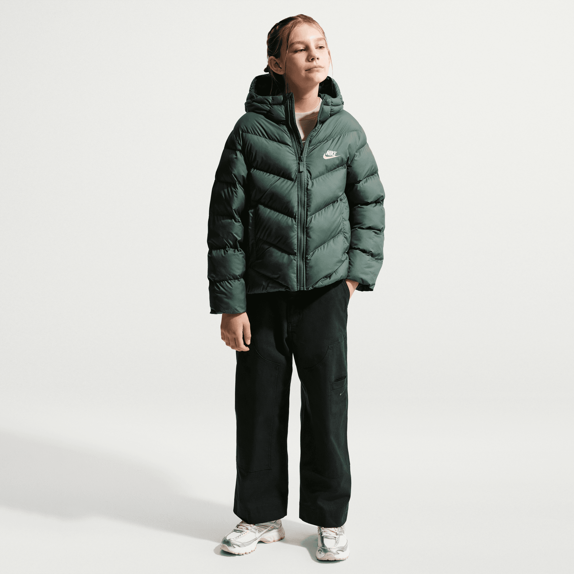 NIKE K NSW TF ADP PUFFER CAMO GREEN/WHITE
