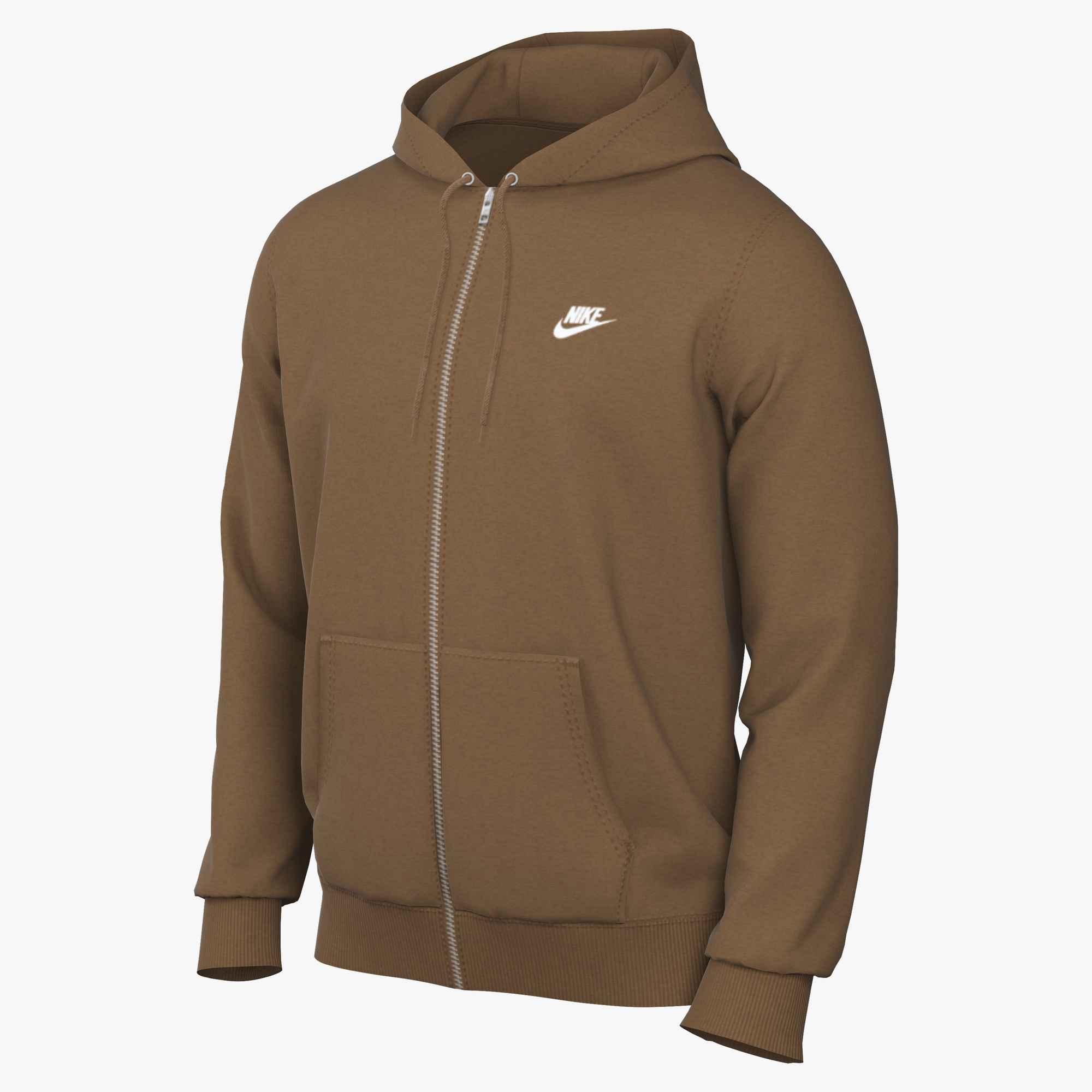 NIKE M NK CLUB BB FZ HOODIE ALE BROWN/ALE BROWN/WHITE – Bild 3