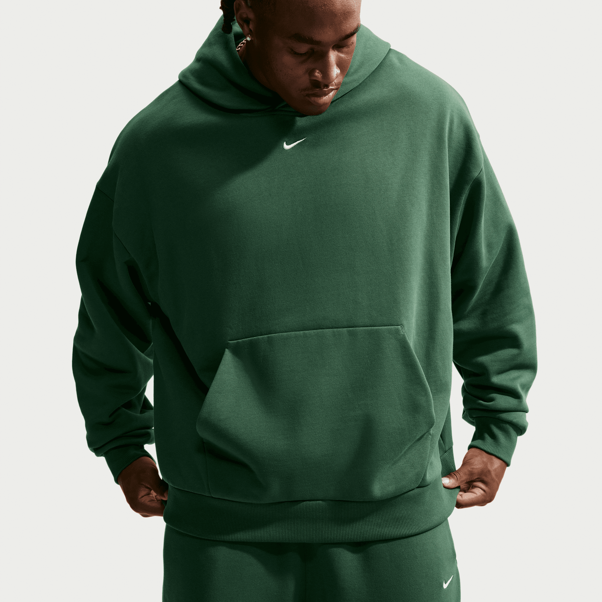 NIKE M NK CLUB BB PO HOODIE FIR/FIR/WHITE – Bild 6