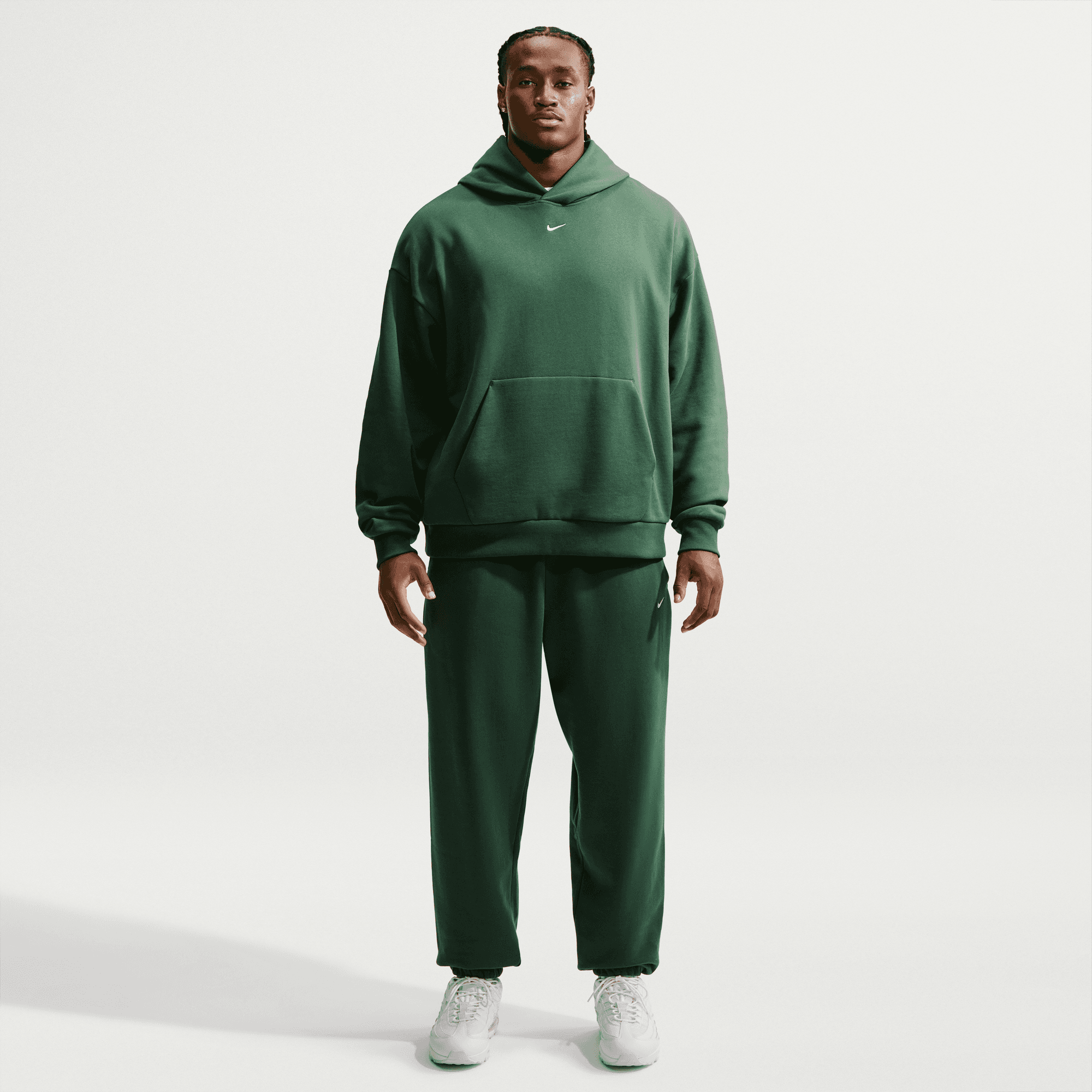 NIKE M NK CLUB BB PO HOODIE FIR/FIR/WHITE – Bild 9