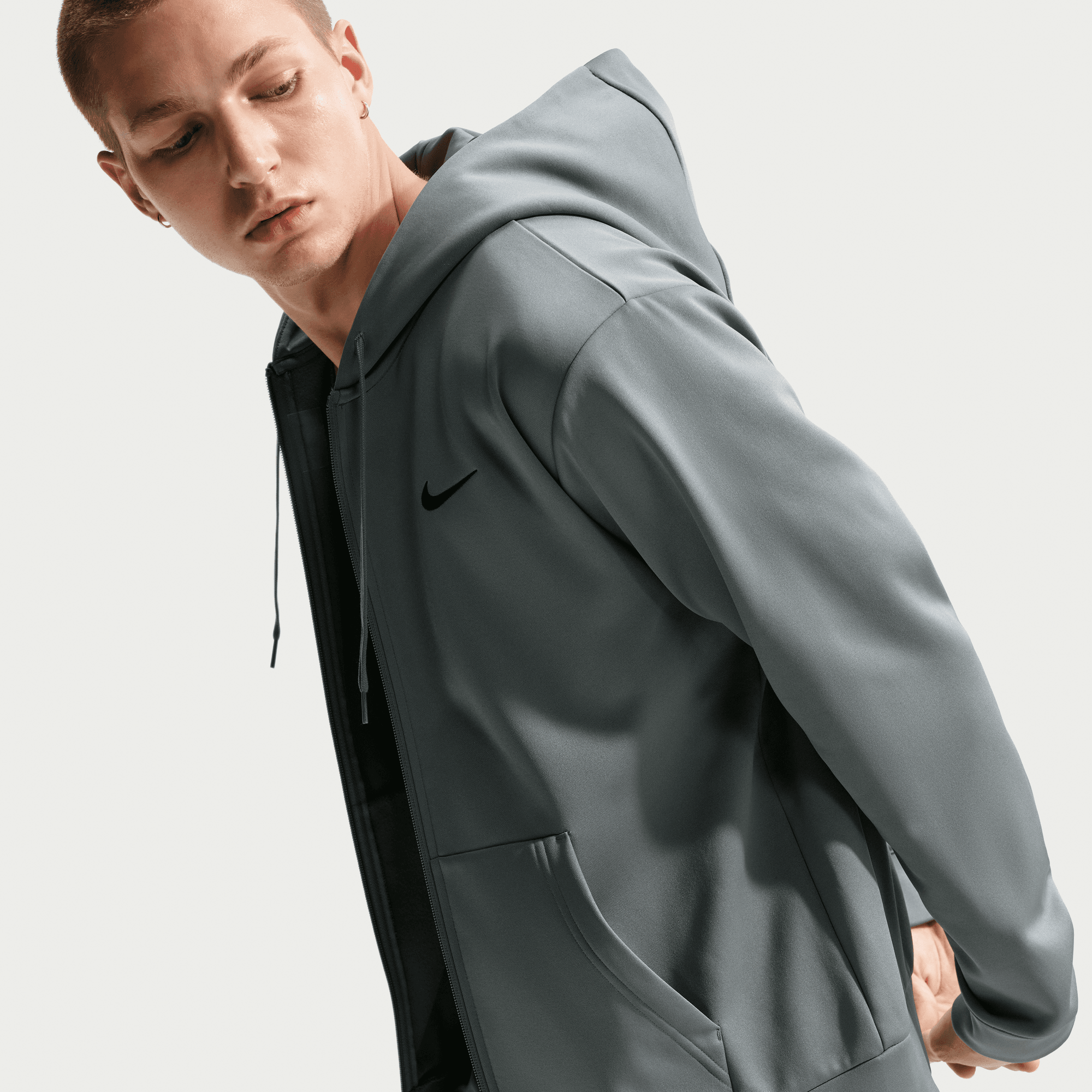 NIKE M NK TF FLEX FLC FZ HD SMOKE GREY/SMOKE GREY/BLACK – Bild 5