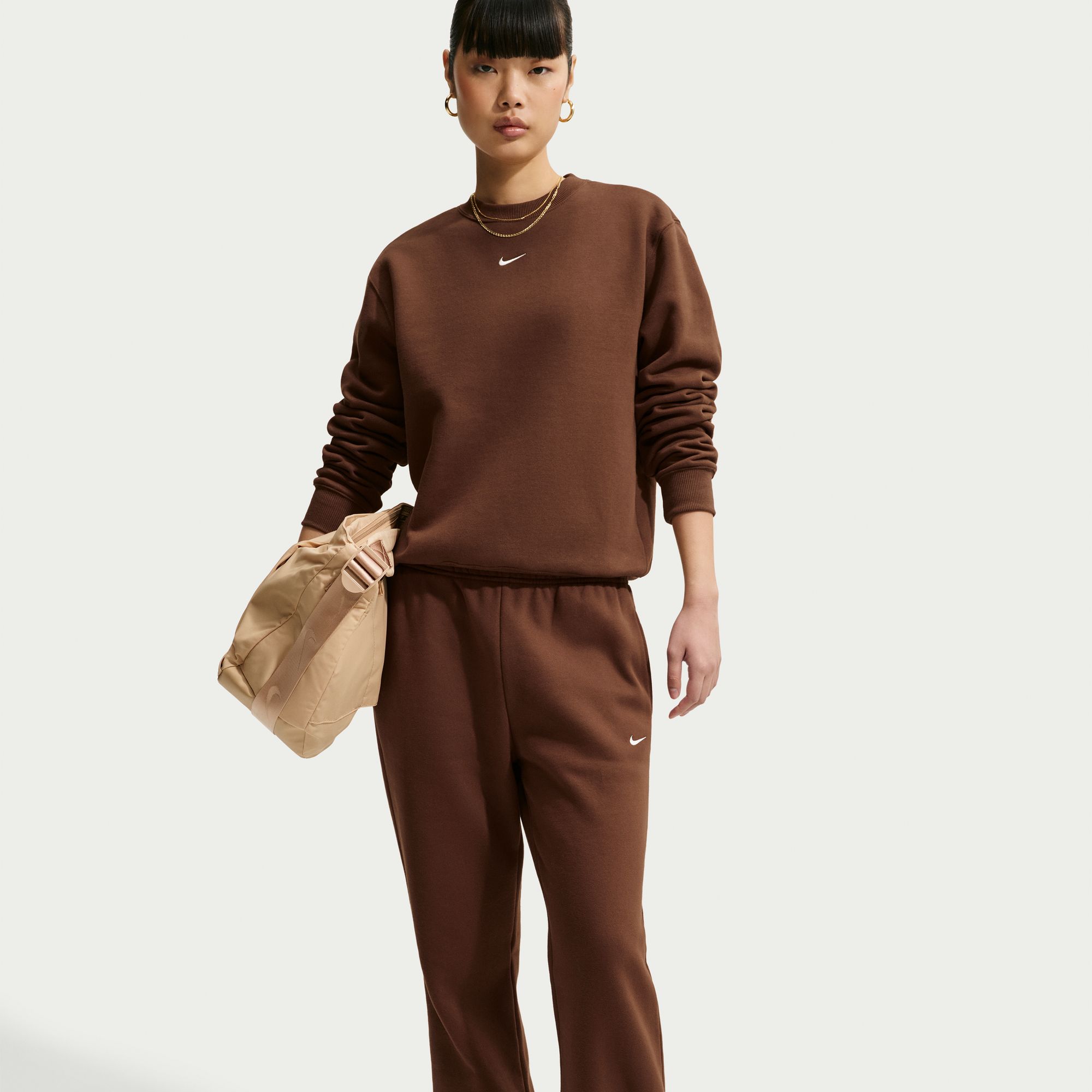 NIKE W NK STDO FLC MW MR STD OH PNT CACAO WOW/SAIL – Bild 6
