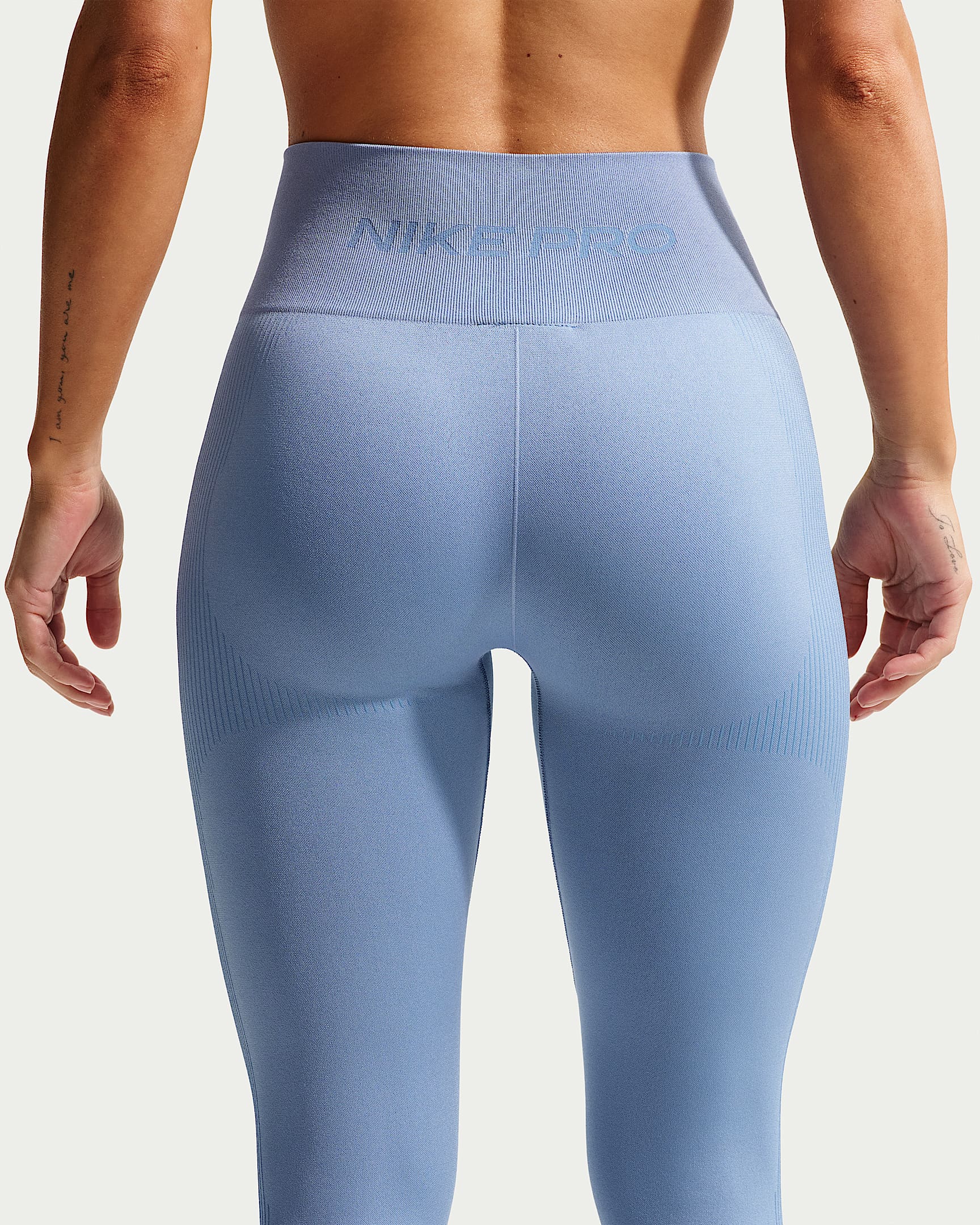 NIKE W NP DF SMLS HR 7/8 TIGHT WORK BLUE – Bild 3