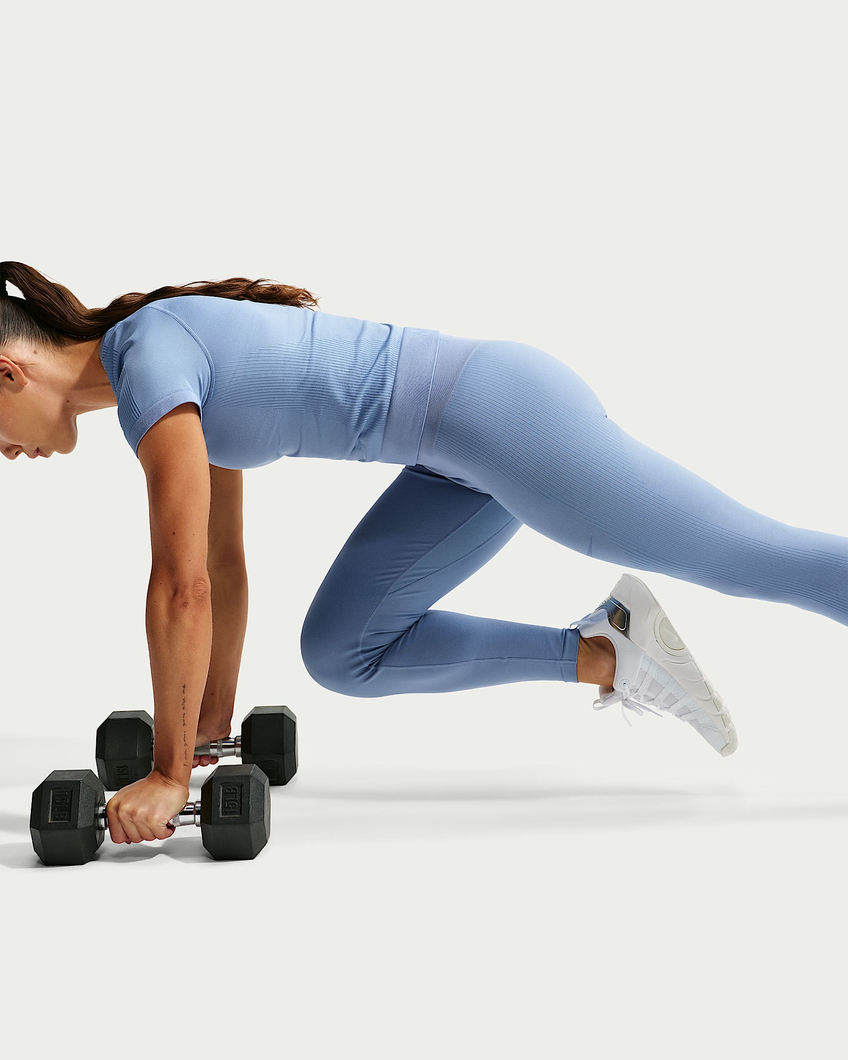 NIKE W NP DF SMLS HR 7/8 TIGHT WORK BLUE – Bild 4